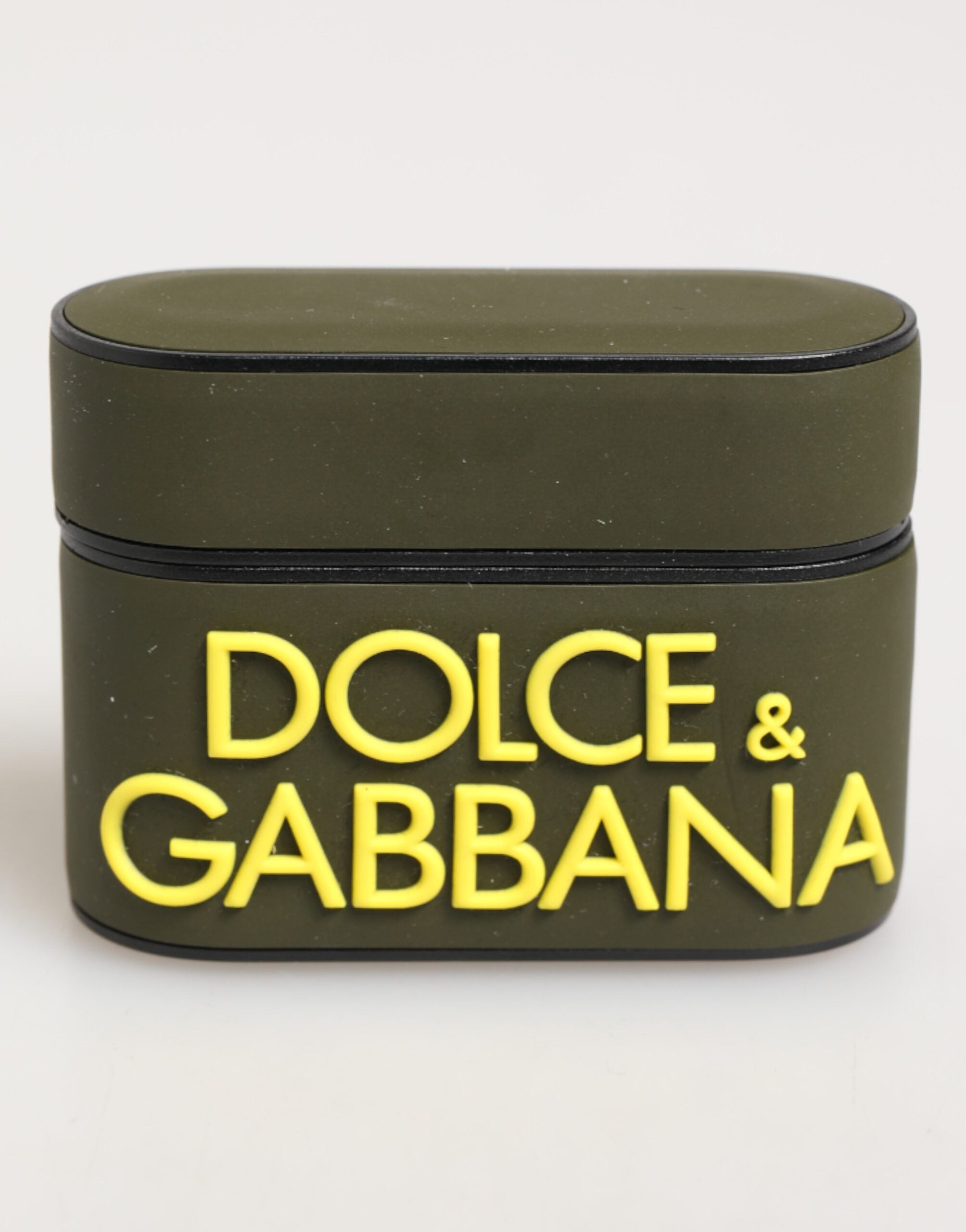 Dolce & Gabbana Army Green Rubber Logo Embossed Accessory Airpods Case LUNESCAPE