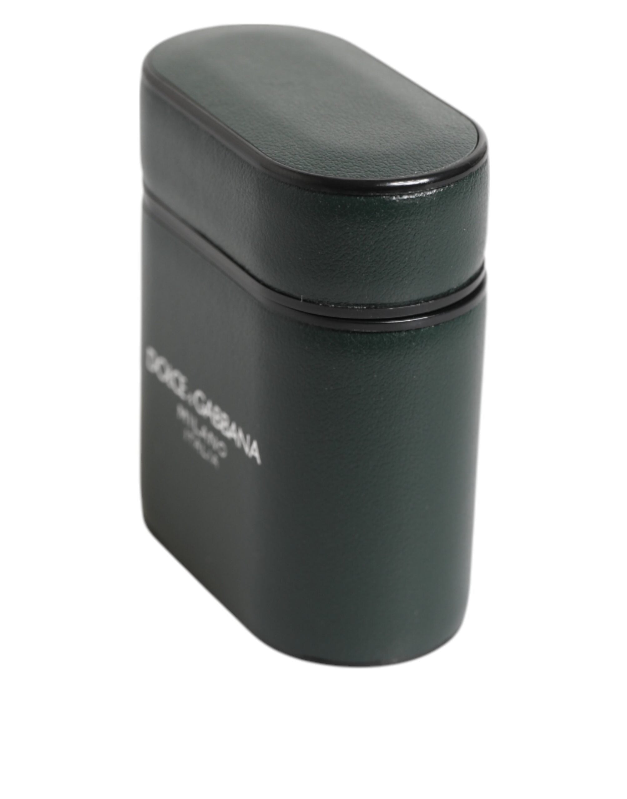 Dolce & Gabbana Army Green Calfskin Leather Logo Flip Holder Airpods Case LUNESCAPE