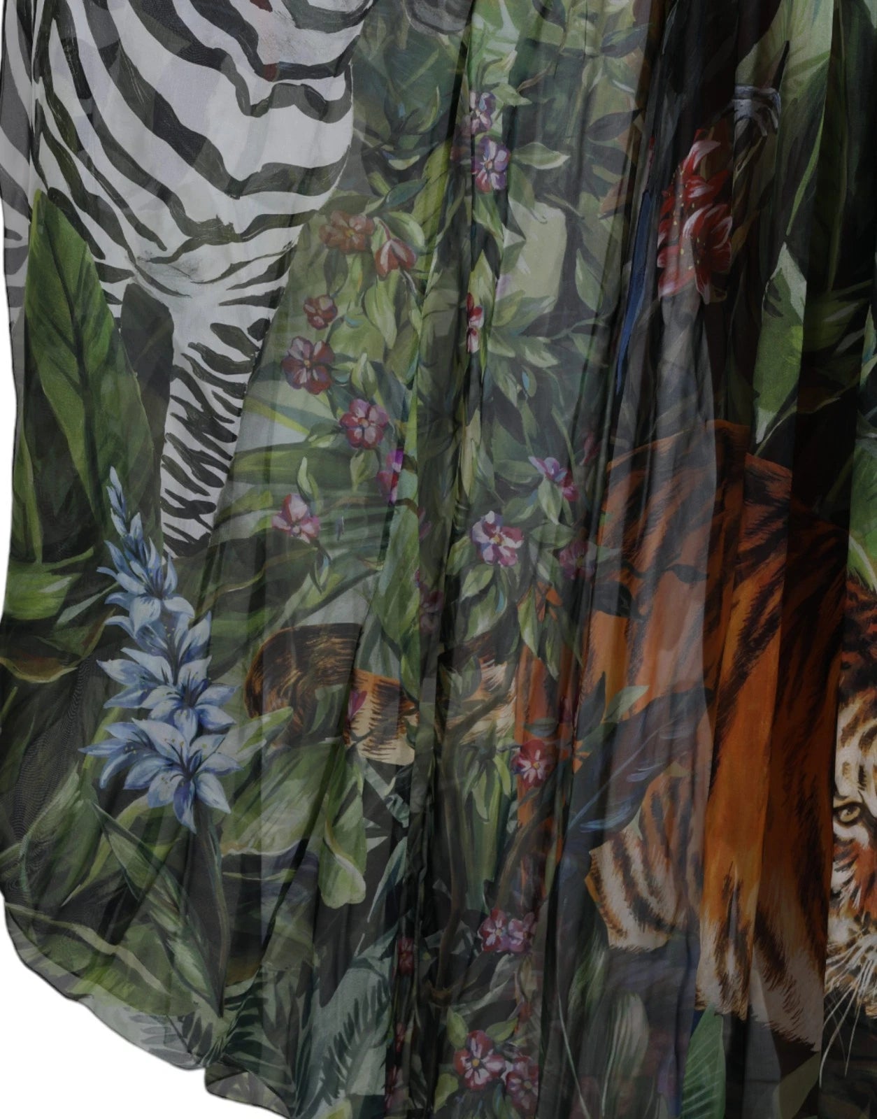 Dolce & Gabbana Multicolor Silk Jungle Print Women Maxi Dress LUNESCAPE