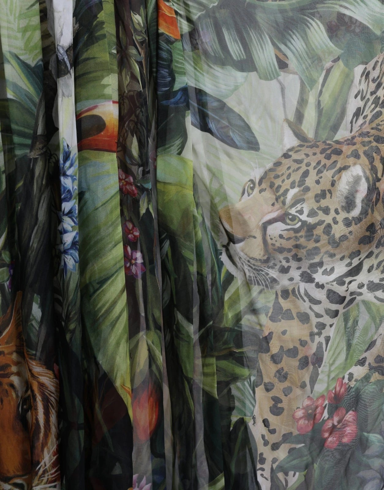 Dolce & Gabbana Multicolor Silk Jungle Print Women Maxi Dress LUNESCAPE