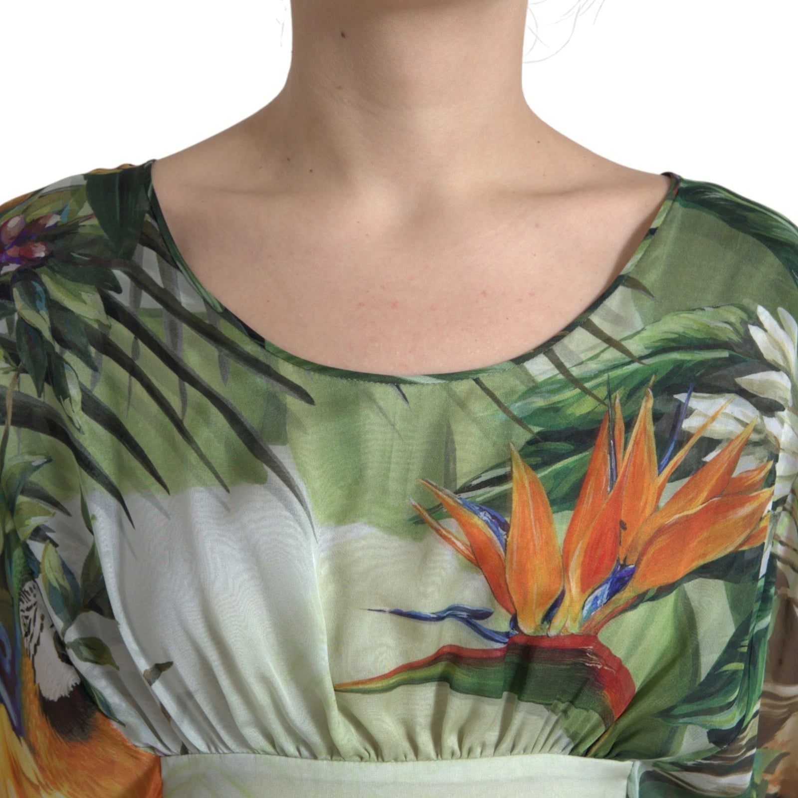 Dolce & Gabbana Multicolor Silk Jungle Print Women Maxi Dress LUNESCAPE