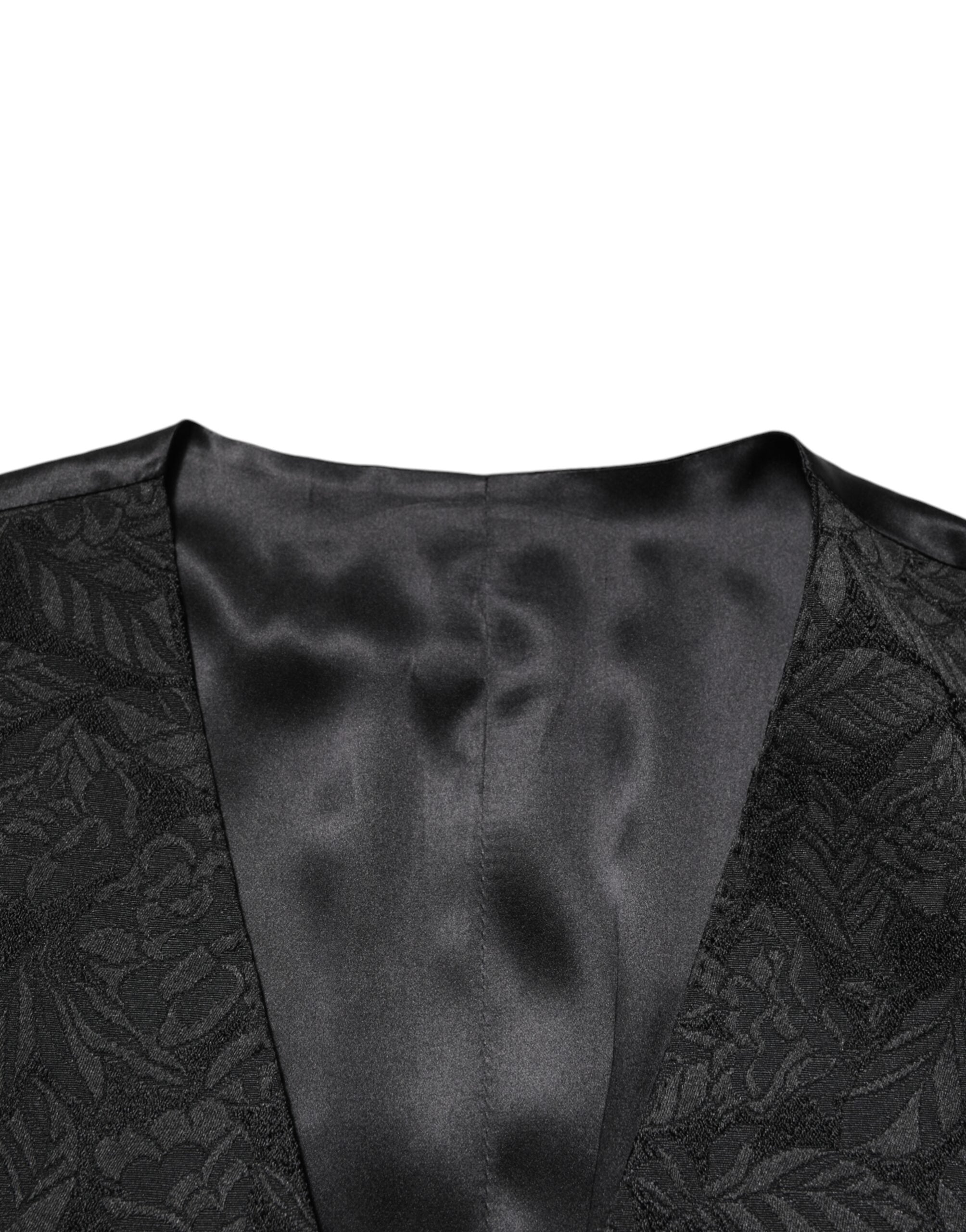 Dolce & Gabbana Black 3 Piece Brocade Jacquard Suit MARTINI