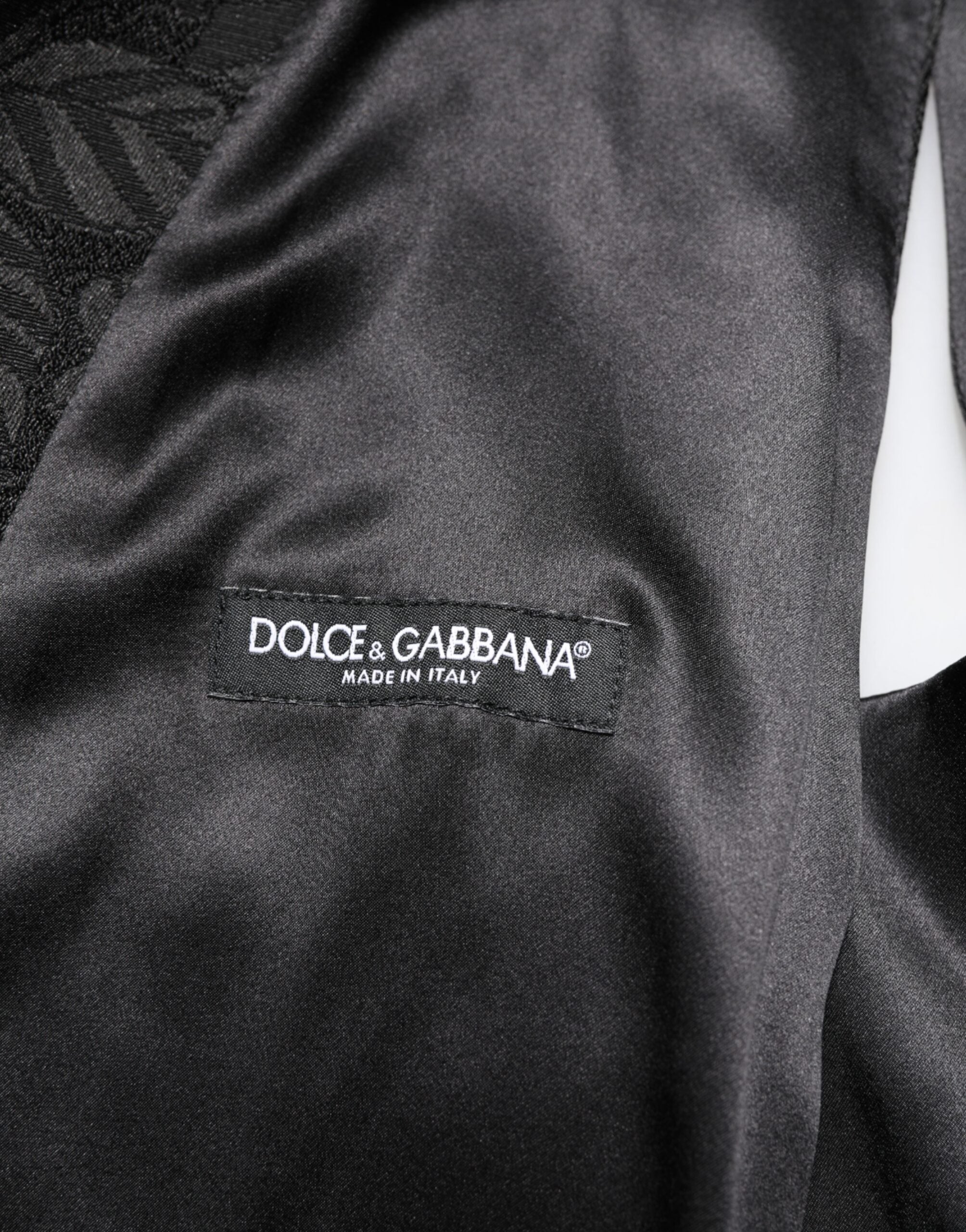 Dolce & Gabbana Black 3 Piece Brocade Jacquard Suit MARTINI
