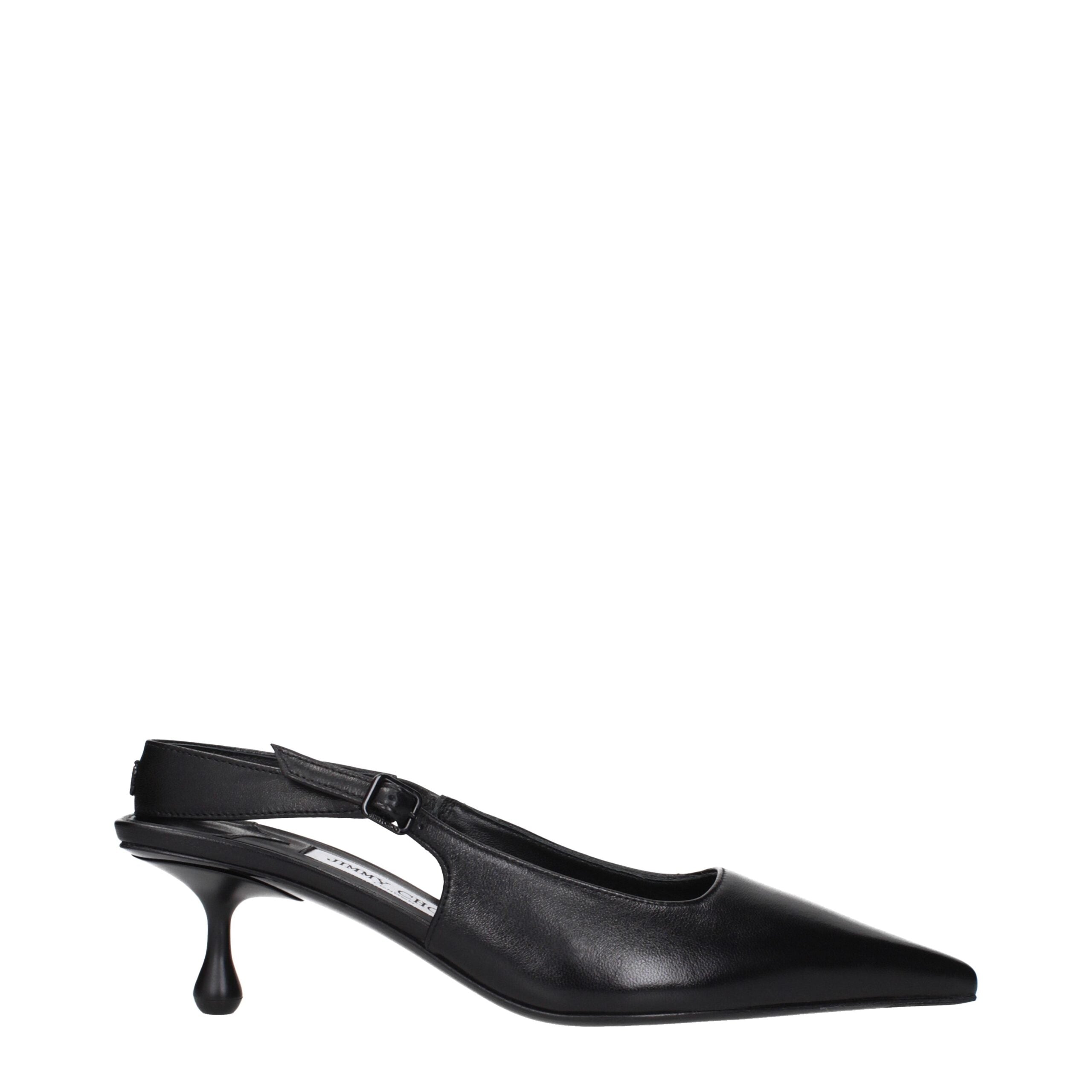 Jimmy Choo Black Leather Flat Sandals LUNESCAPE
