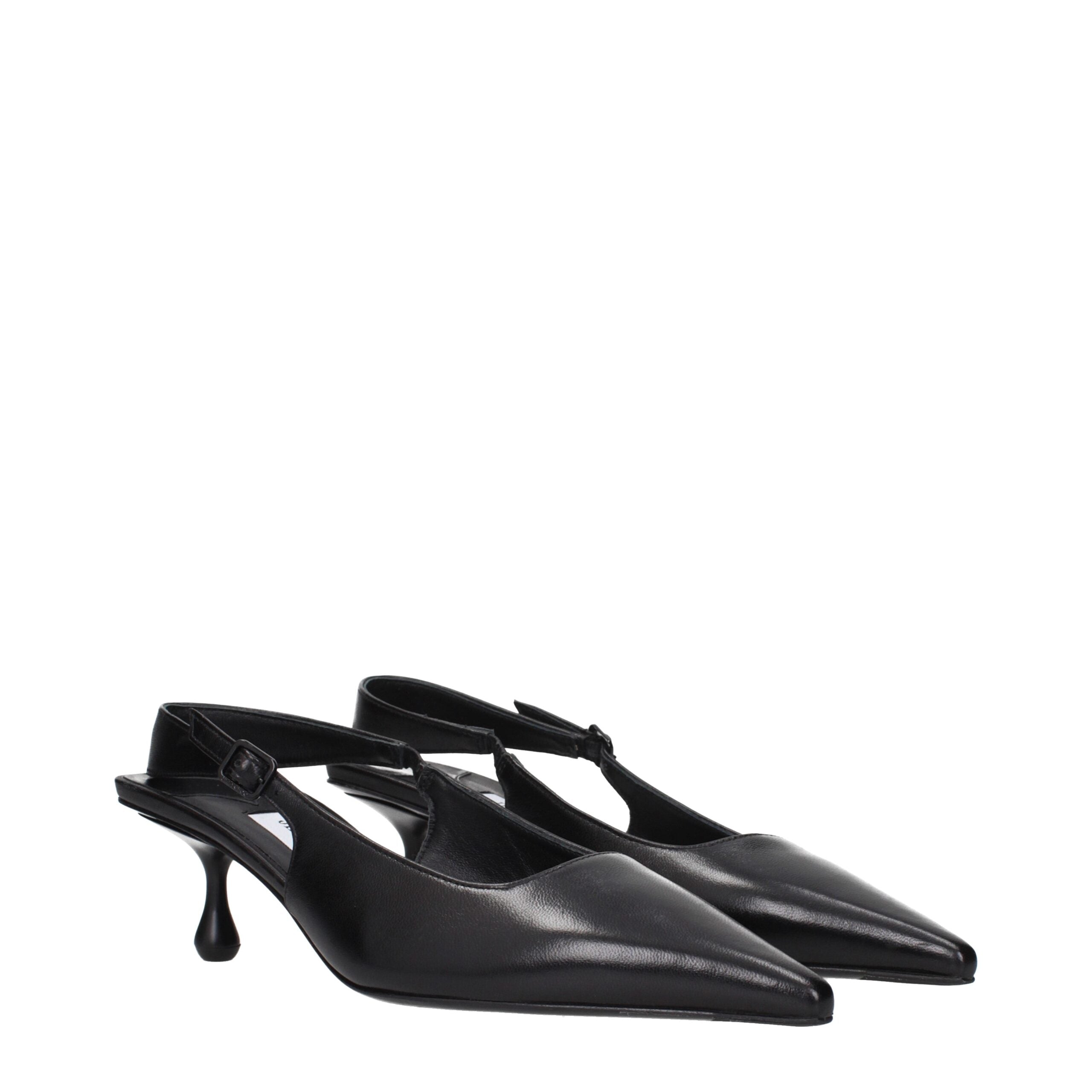 Jimmy Choo Black Leather Flat Sandals LUNESCAPE