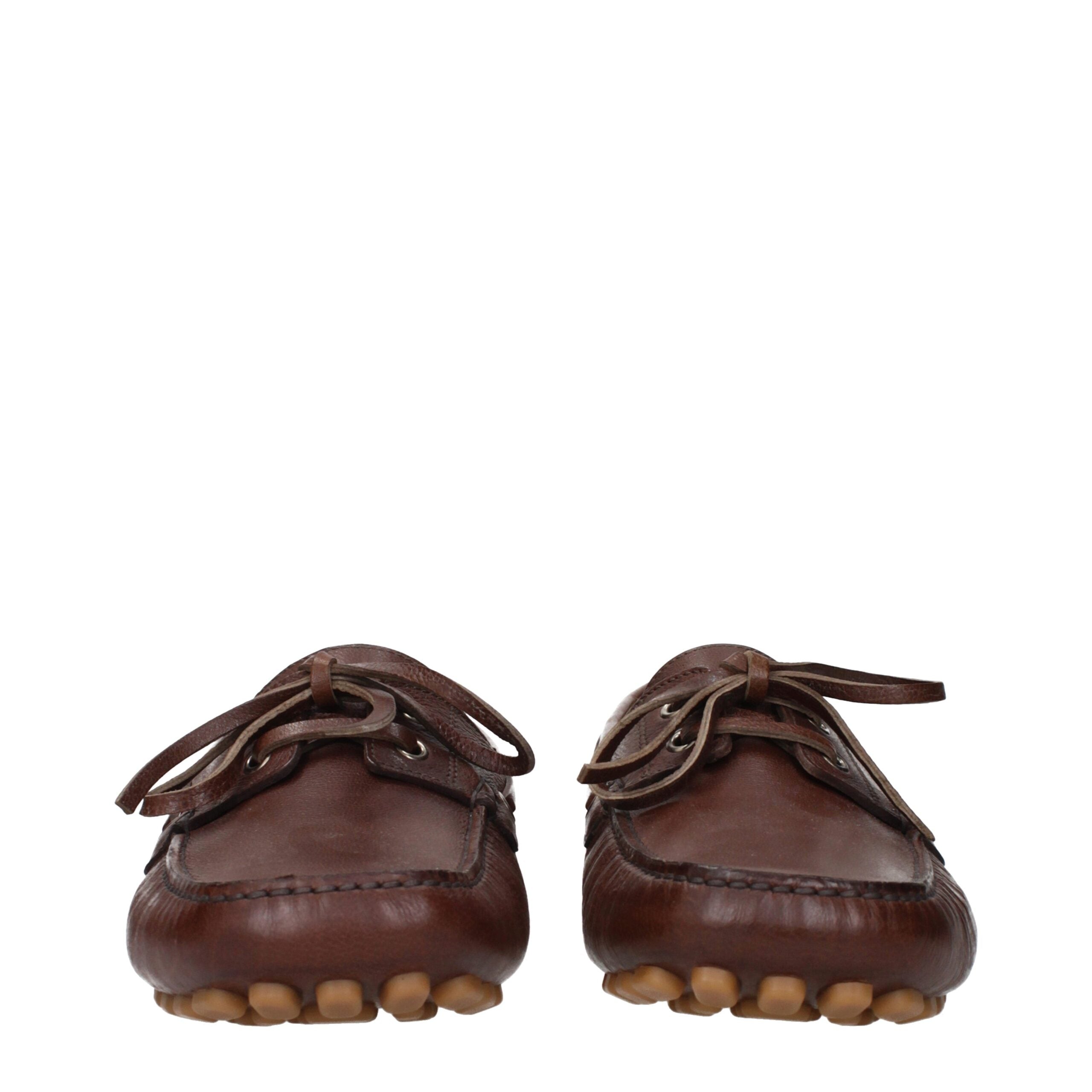 Valentino Garavani Brown Leather Slip-On Loafers LUNESCAPE