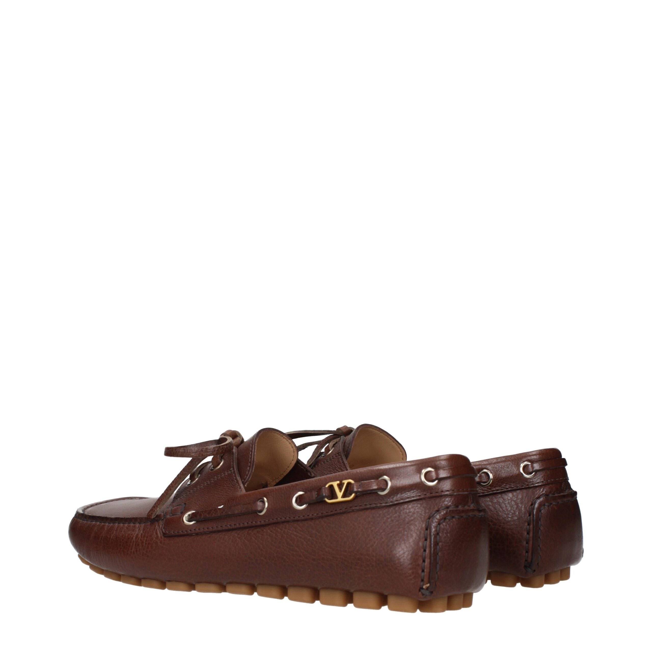 Valentino Garavani Brown Leather Slip-On Loafers LUNESCAPE