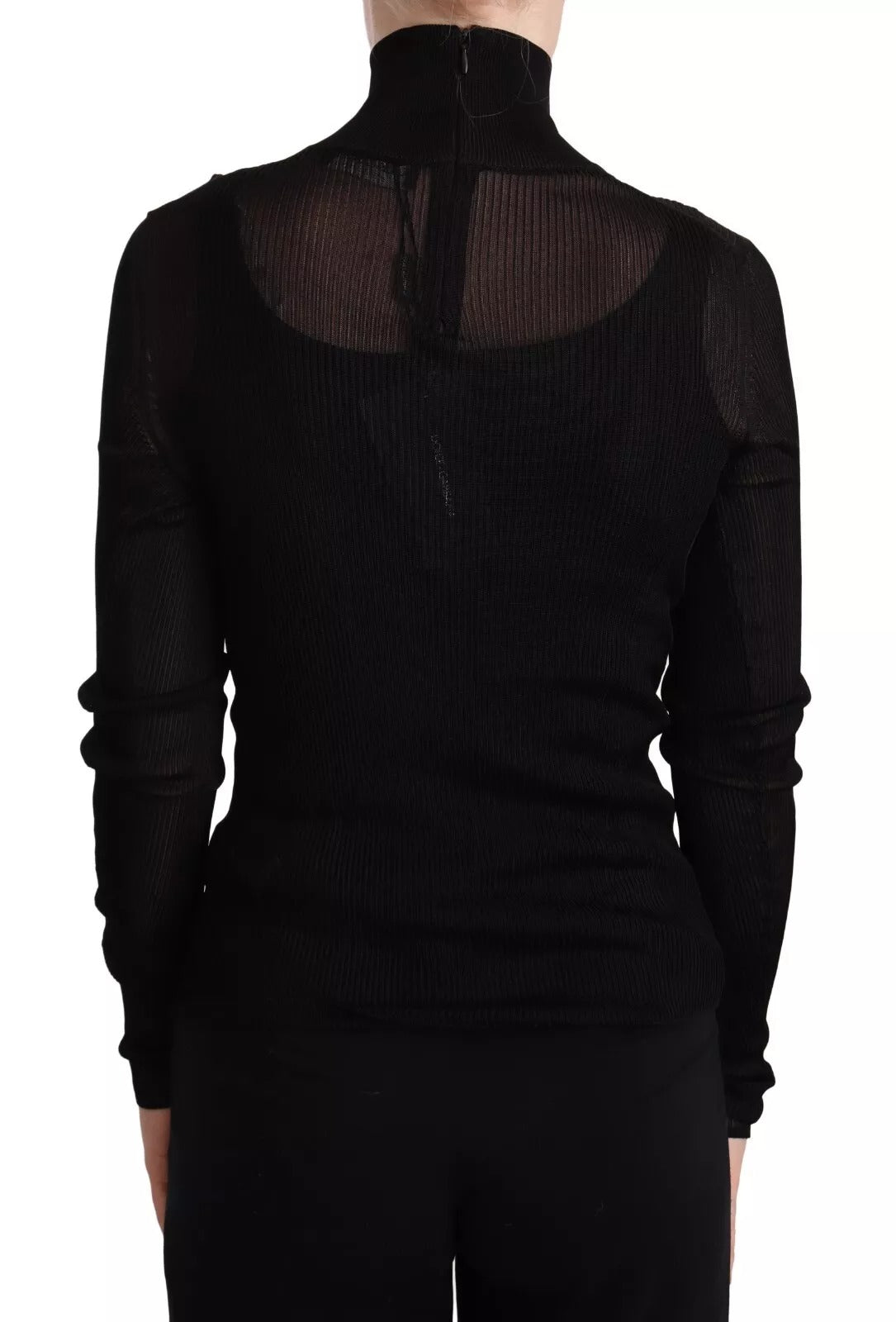 Dolce & Gabbana Black Turtleneck Form Fitting Pullover Sweater LUNESCAPE