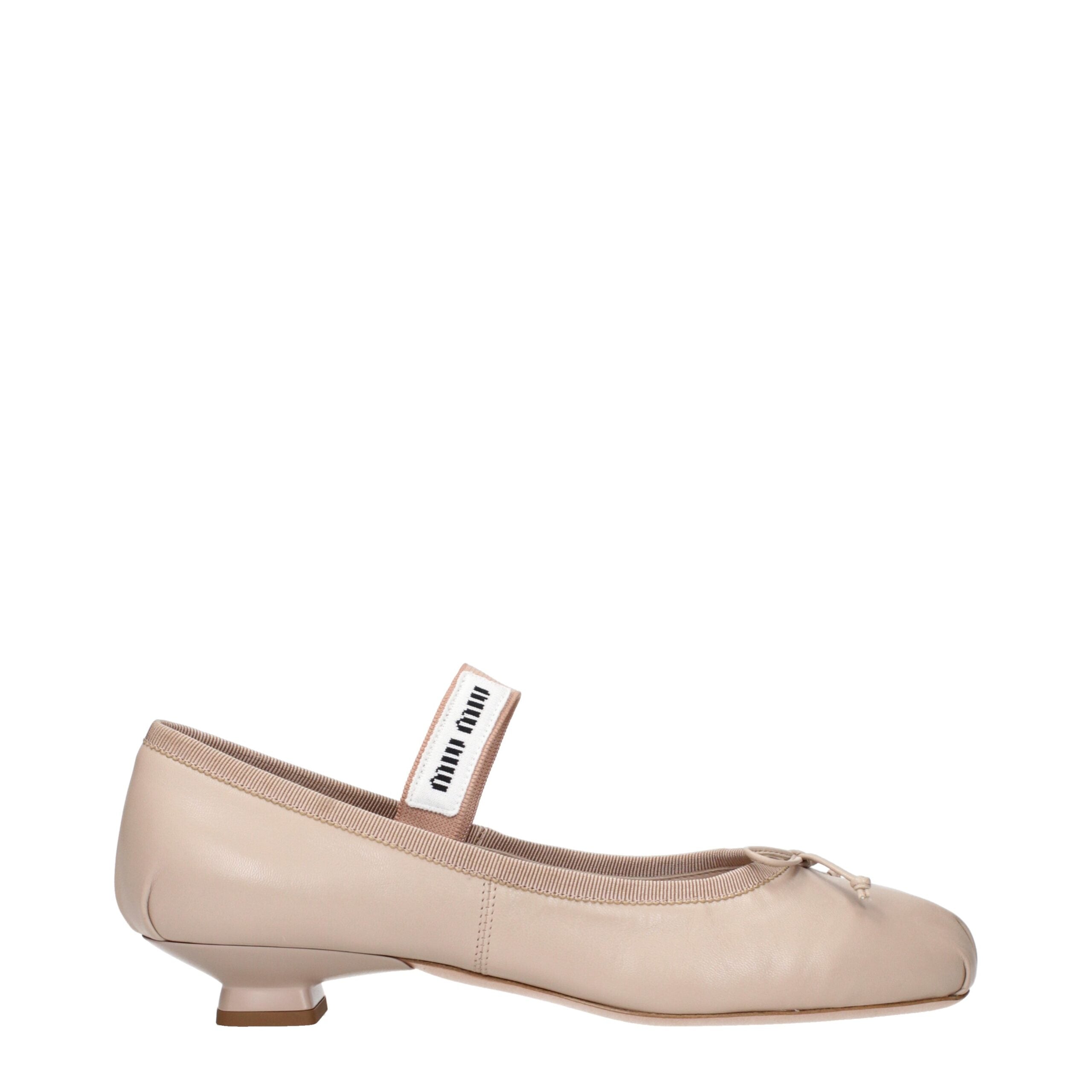 Miu Miu Pink Leather Ballet Flats LUNESCAPE
