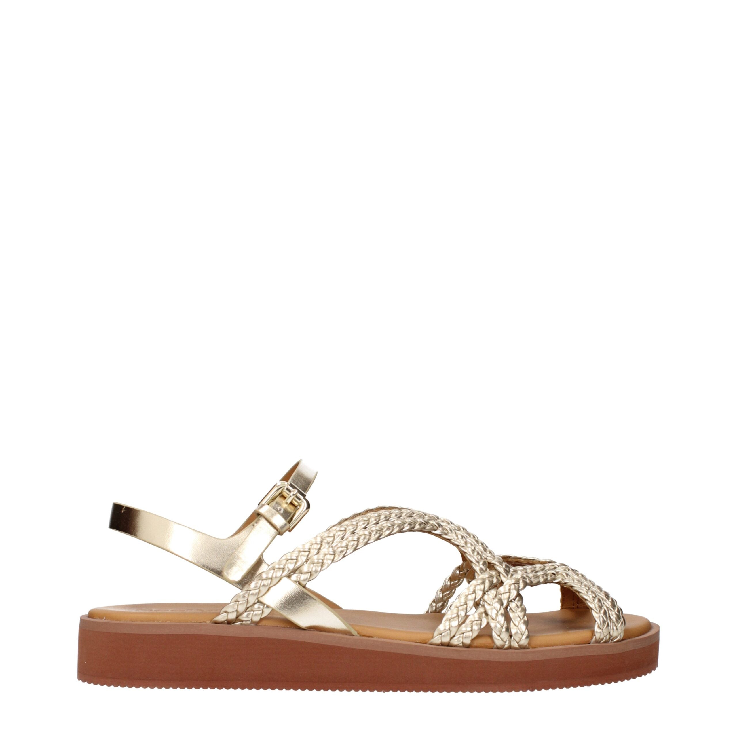 See By Chloé Gold Polyethylene Flat Sandals LUNESCAPE