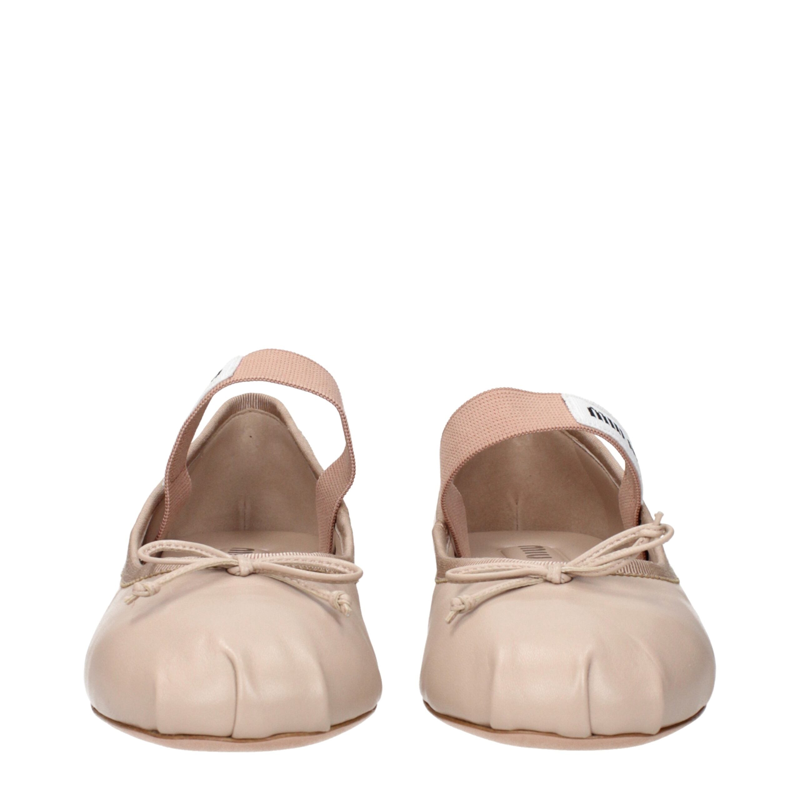 Miu Miu Pink Leather Ballet Flats LUNESCAPE