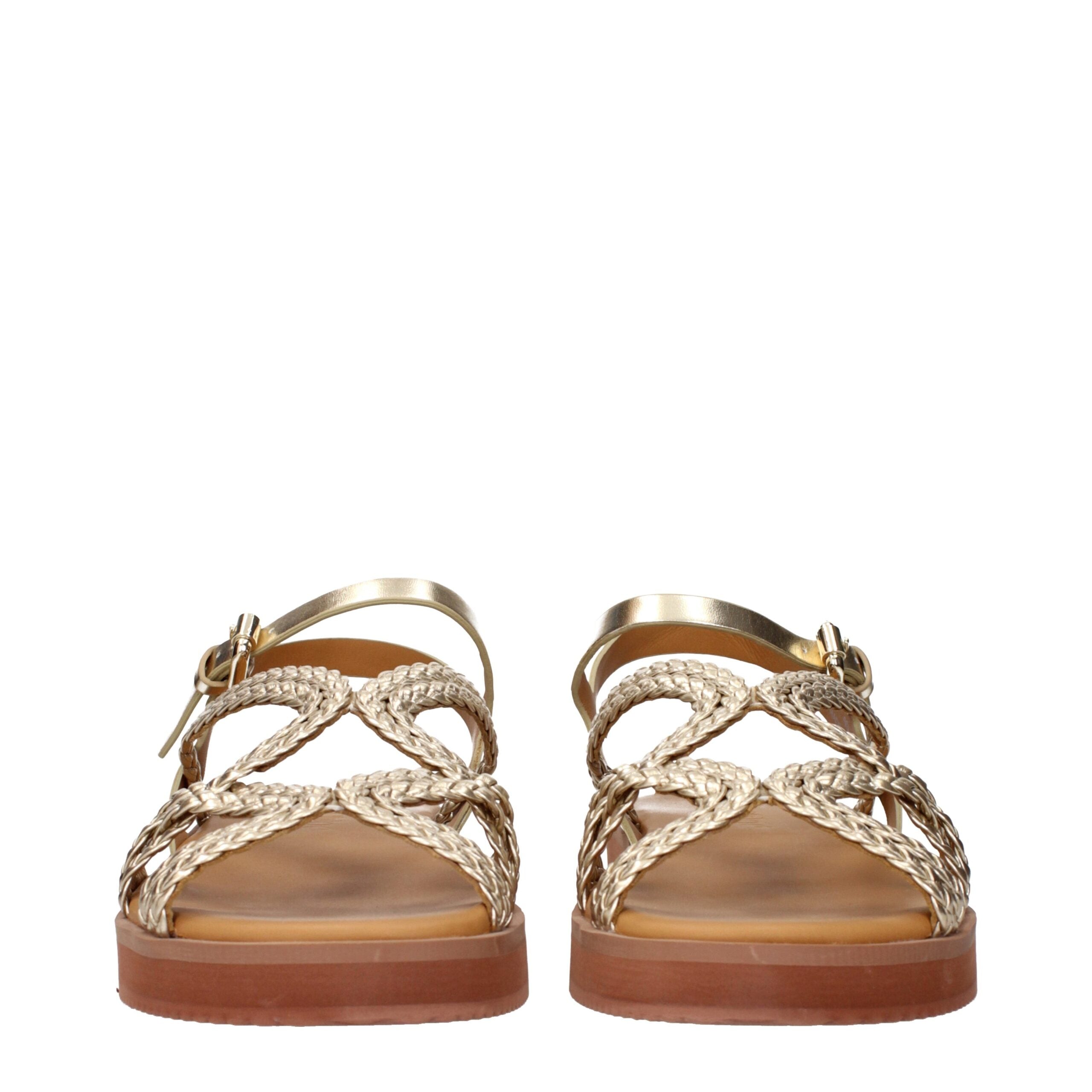 See By Chloé Gold Polyethylene Flat Sandals LUNESCAPE