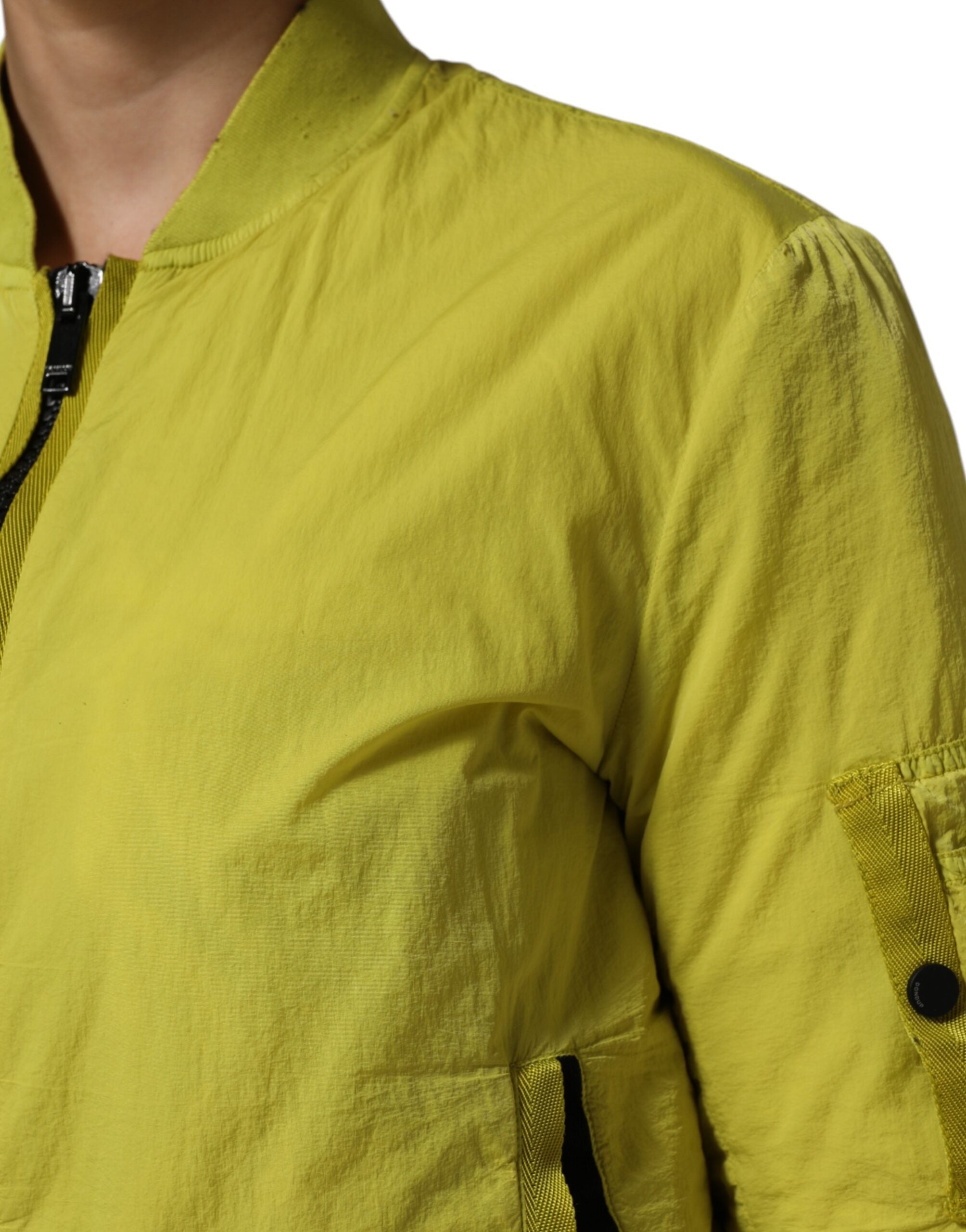 Dolce & Gabbana Yellow Polyamide Zipper Bomber Women’s Jacket LUNESCAPE