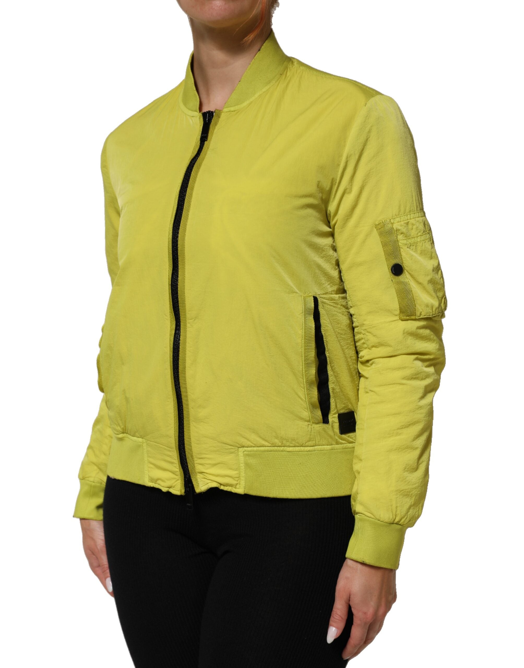 Dondup Yellow Polyamide Zipper Bomber Women’s Jacket LUNESCAPE