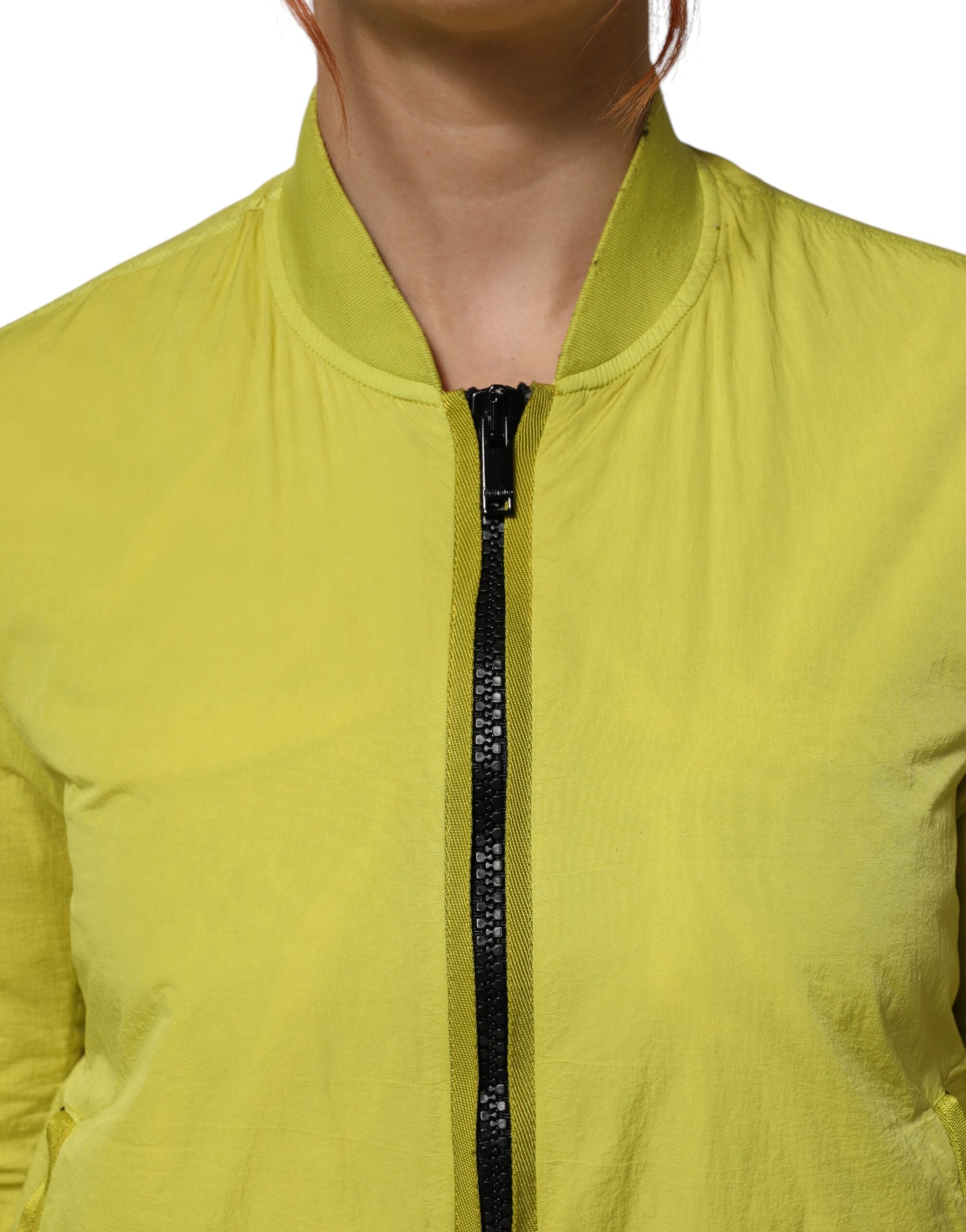 Dondup Yellow Polyamide Zipper Bomber Women’s Jacket LUNESCAPE