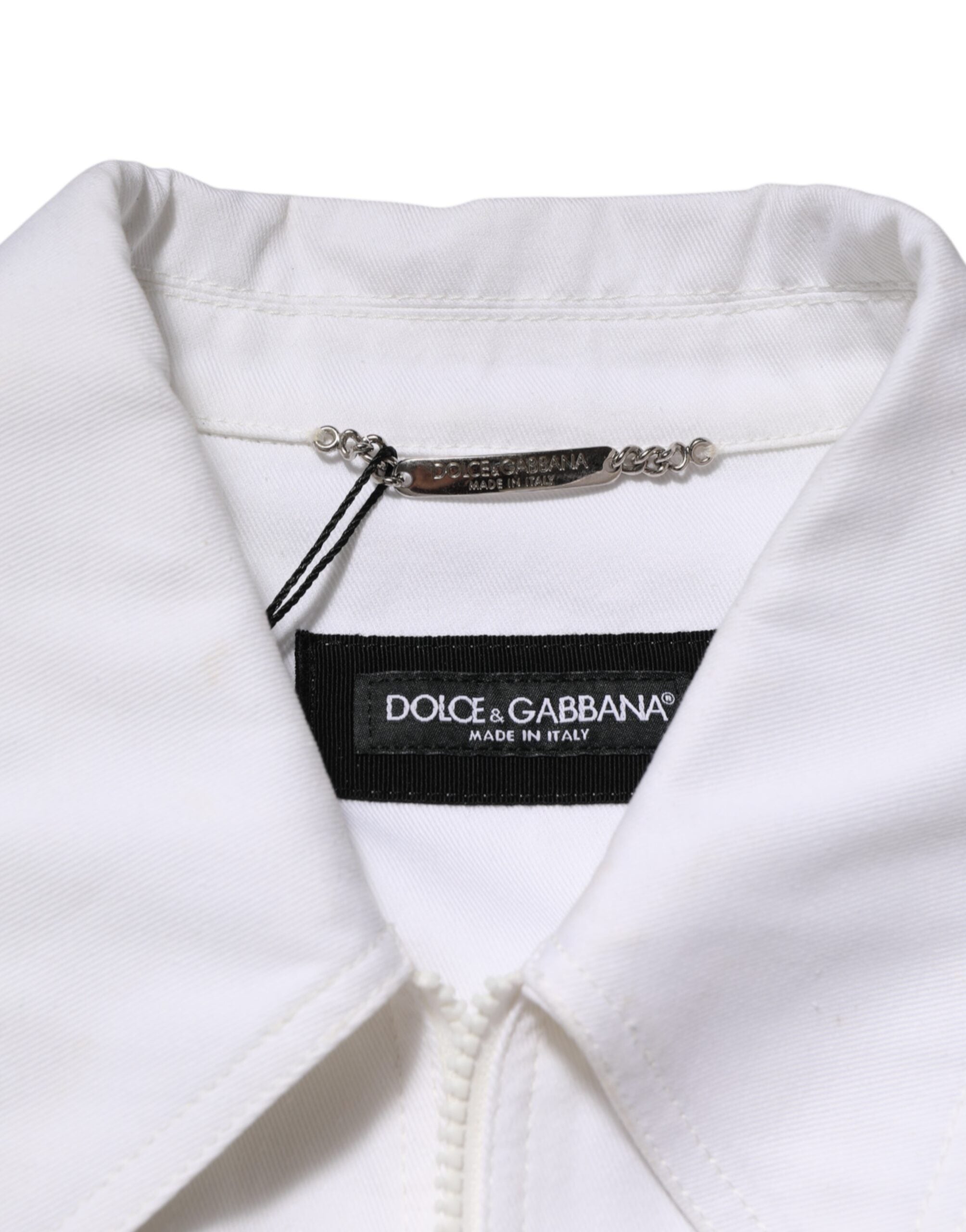 Dolce & Gabbana White Barcode Patch Utility Zip Jumpsuit Pants LUNESCAPE