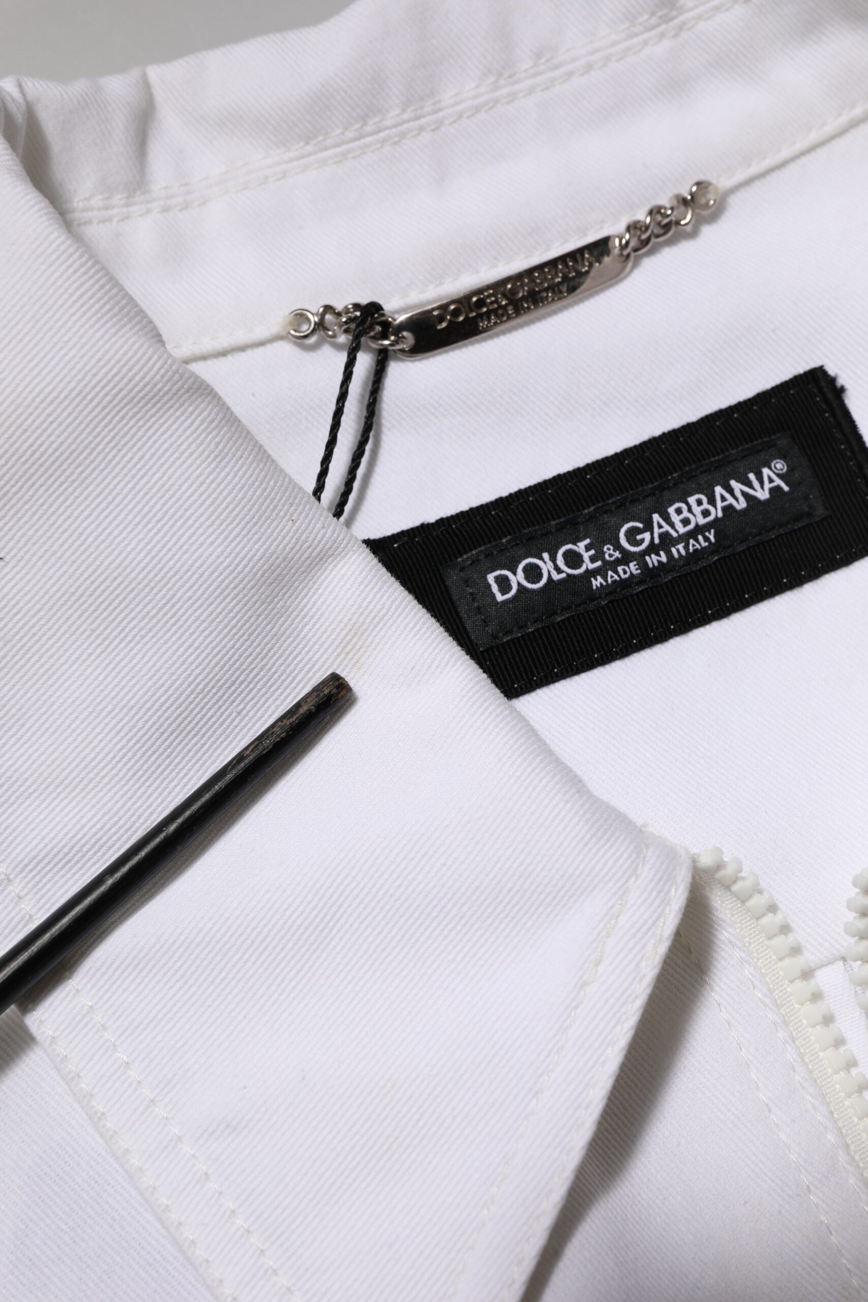Dolce & Gabbana White Barcode Patch Utility Zip Jumpsuit Pants LUNESCAPE
