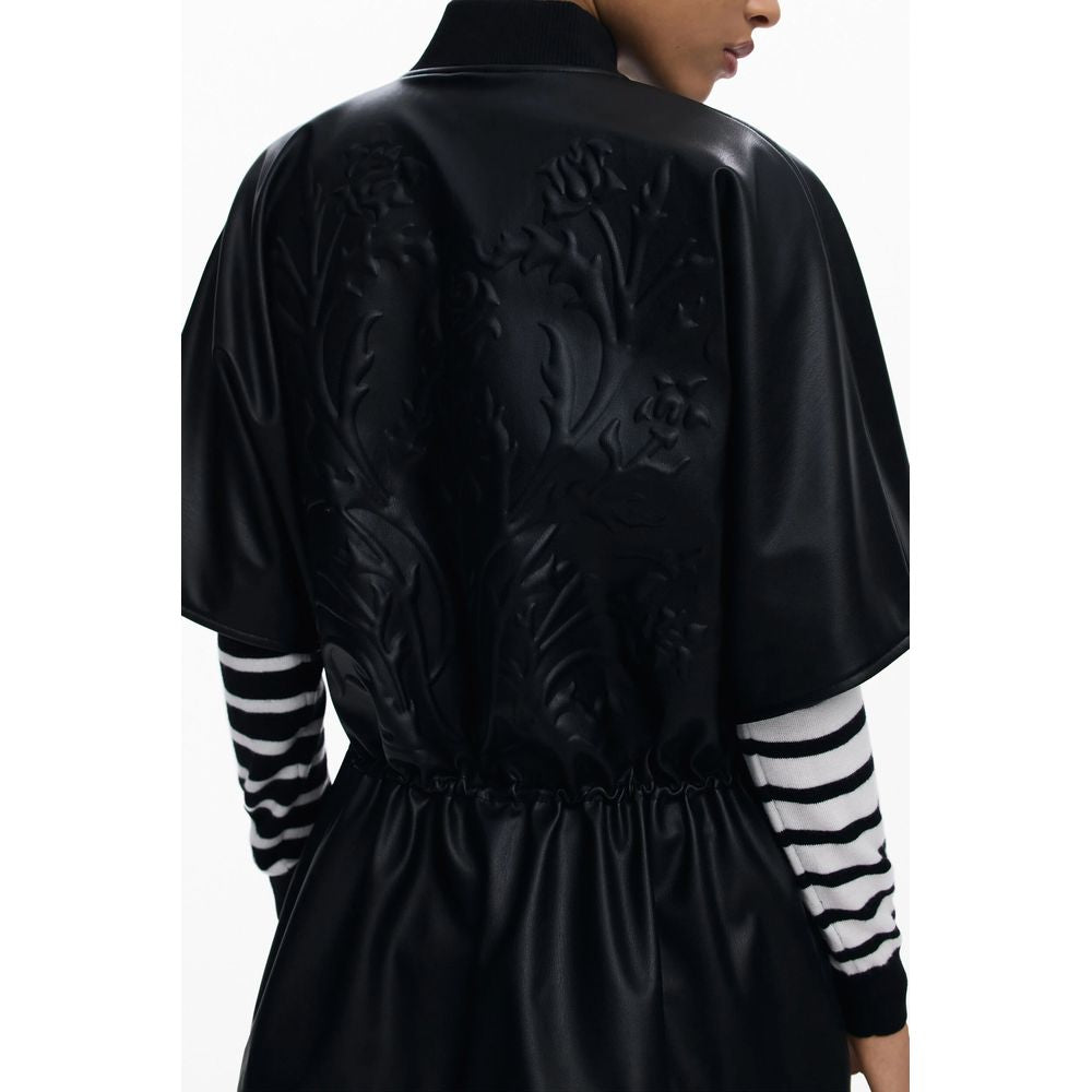 Desigual Black Polyethylene Women Poncho LUNESCAPE