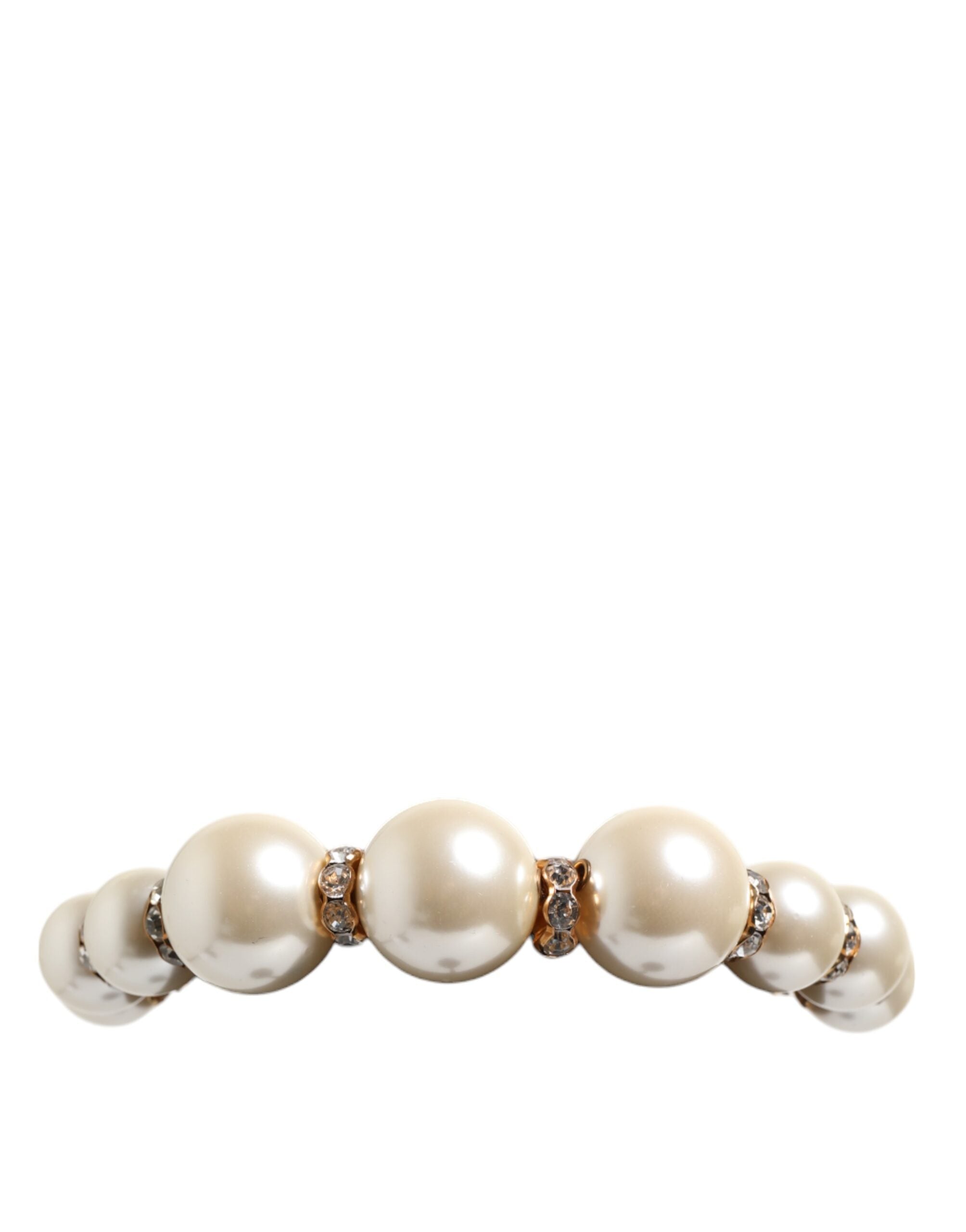 Dolce & Gabbana Gold Pearl Crystal Embellished Tiara Hair Accessory Headband LUNESCAPE
