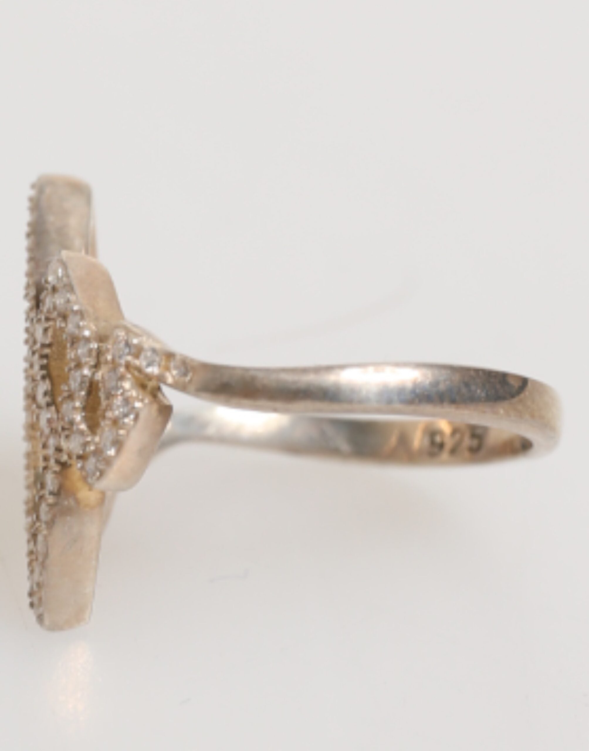 Nialaya Geometric Diamond Shape Pave CZ Crystal Jewelry Ring LUNESCAPE