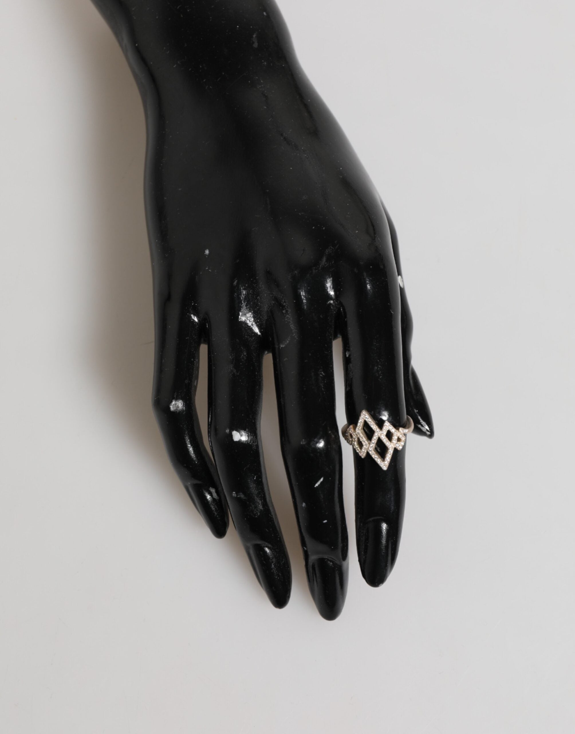 Nialaya Geometric Diamond Shape Pave CZ Crystal Jewelry Ring LUNESCAPE