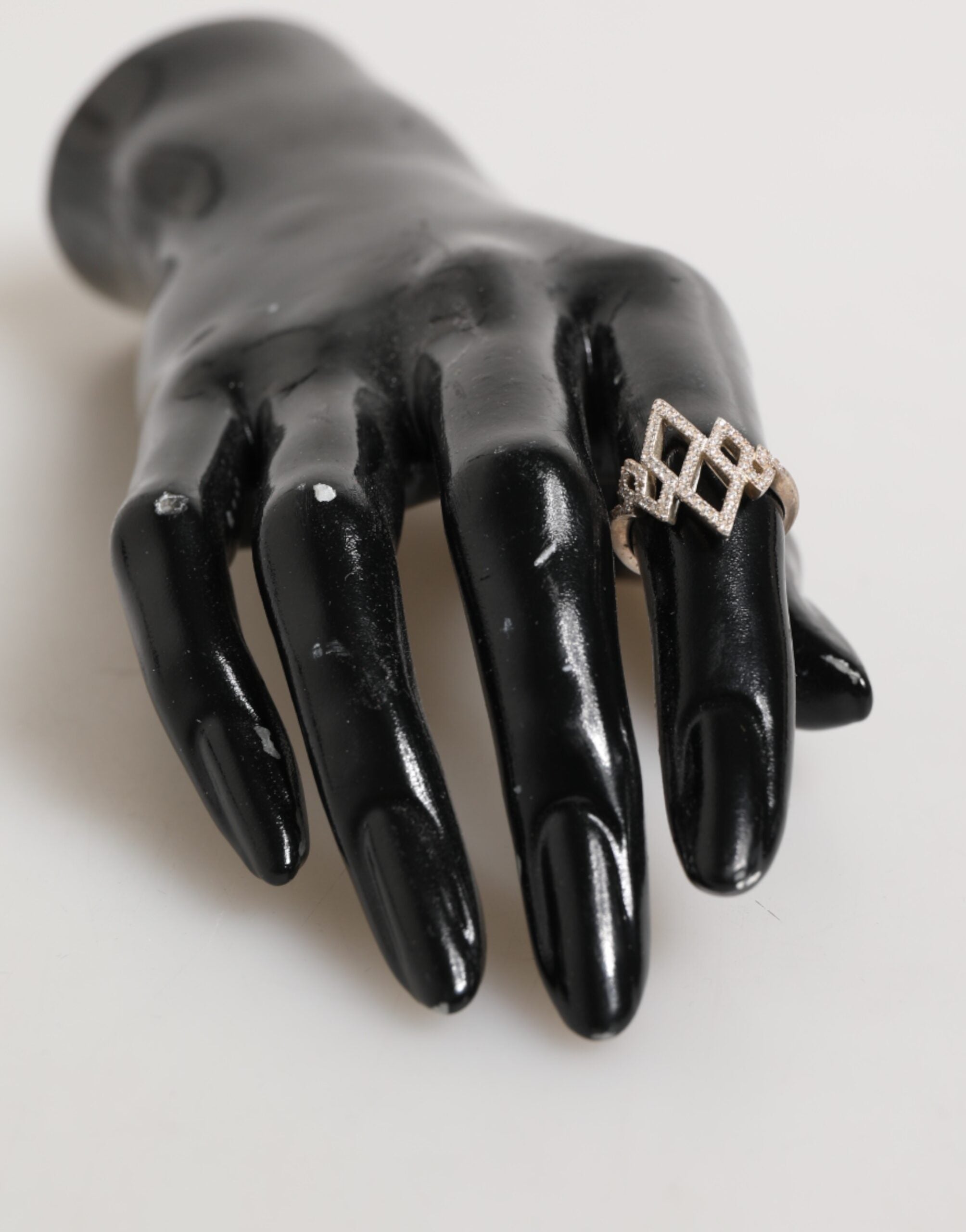 Nialaya Geometric Diamond Shape Pave CZ Crystal Jewelry Ring LUNESCAPE