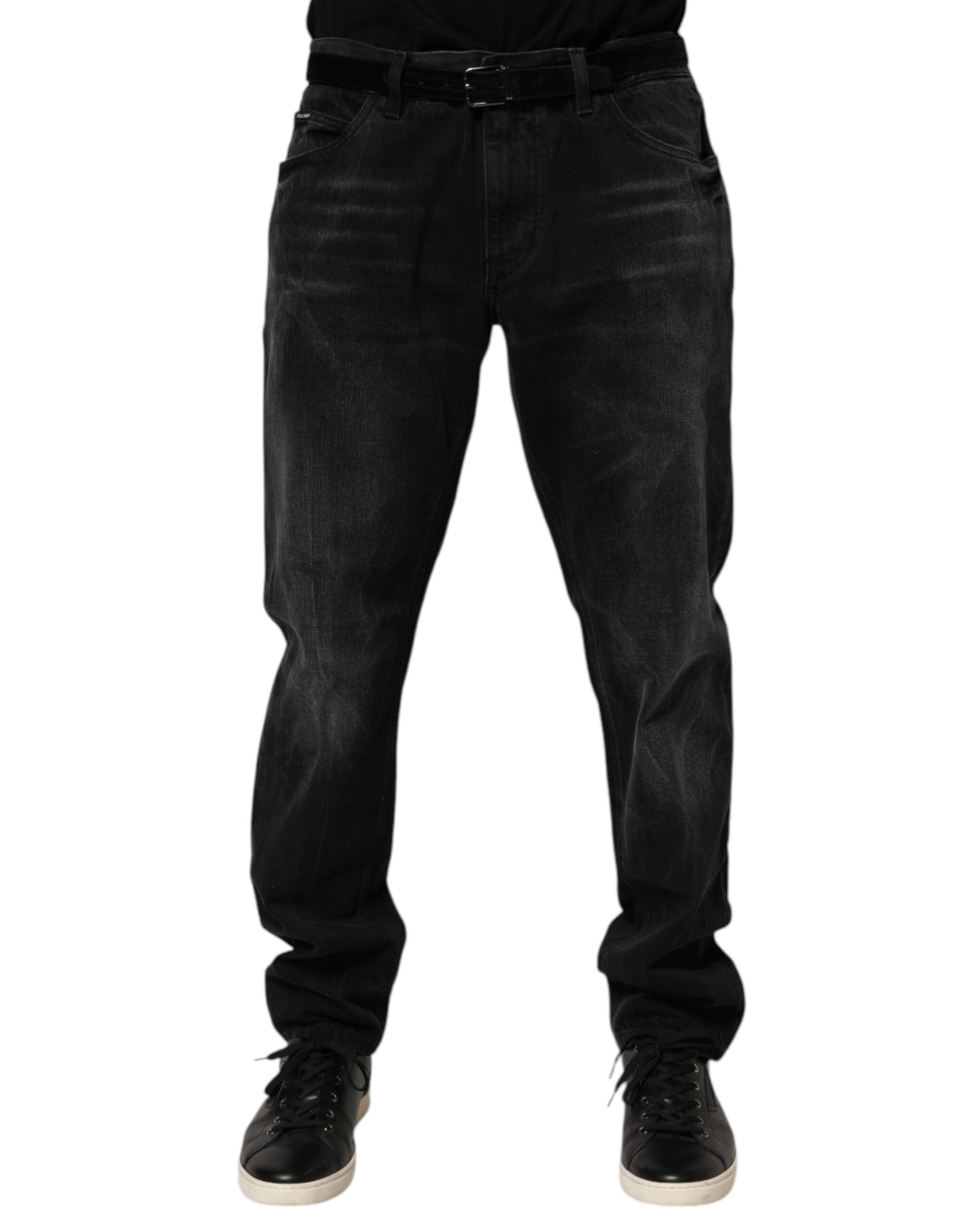 Dolce & Gabbana Black Washed Cotton Skinny Men Denim Jeans LUNESCAPE