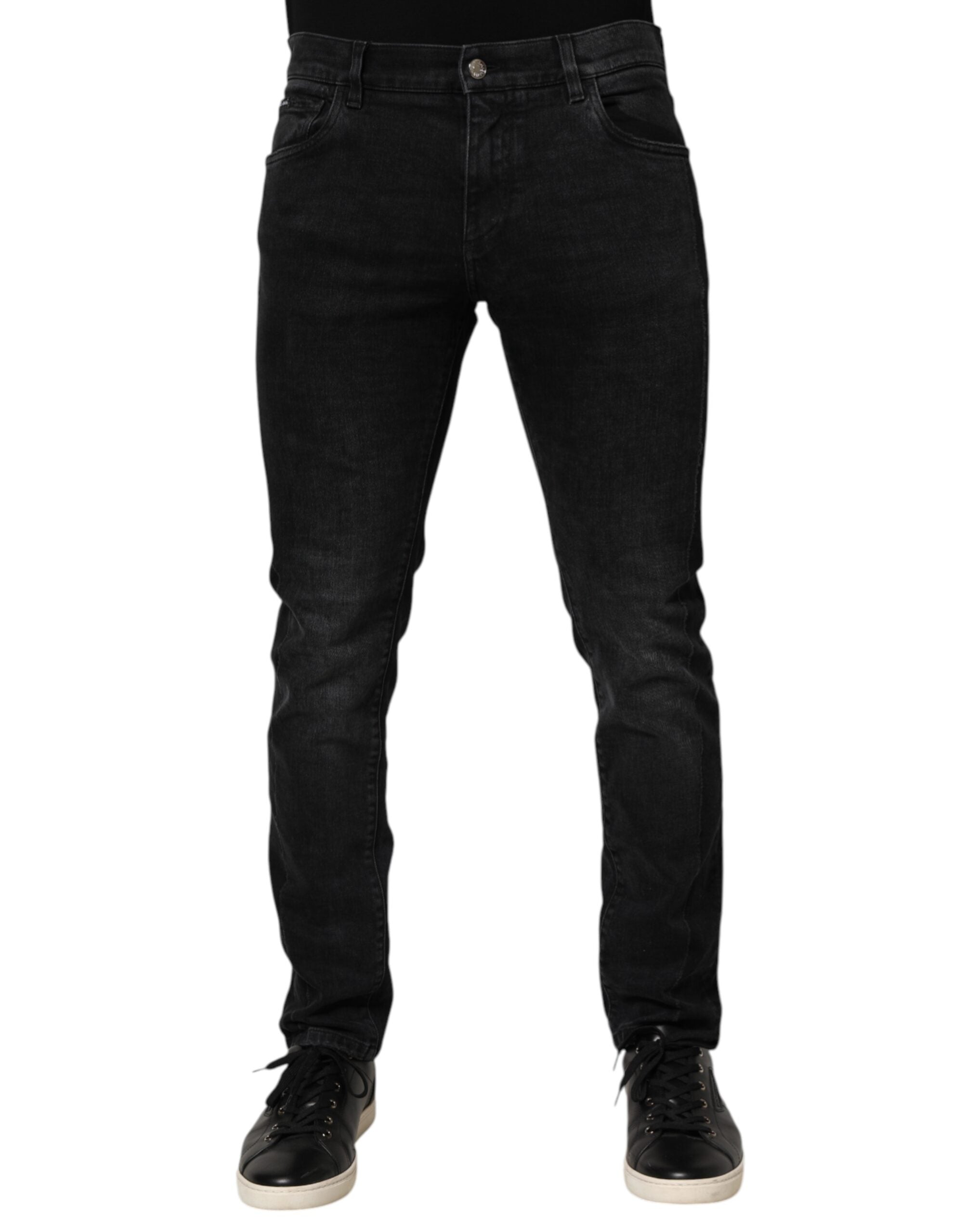 Dolce & Gabbana Black Slim Fit Stretch Men Denim Pants Jeans LUNESCAPE
