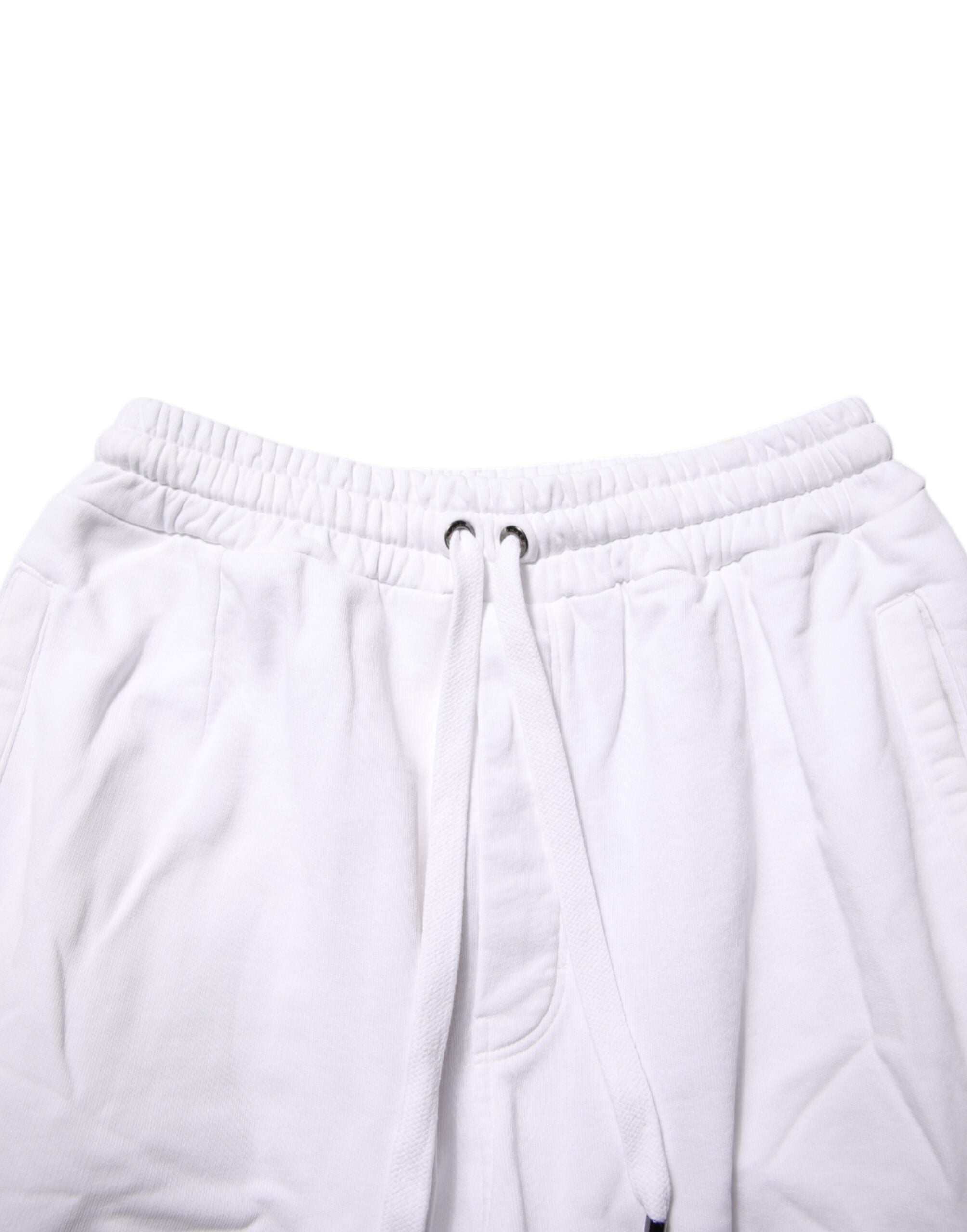 Dolce & Gabbana White Cotton Cargo Trousers Logo Patch Pants LUNESCAPE