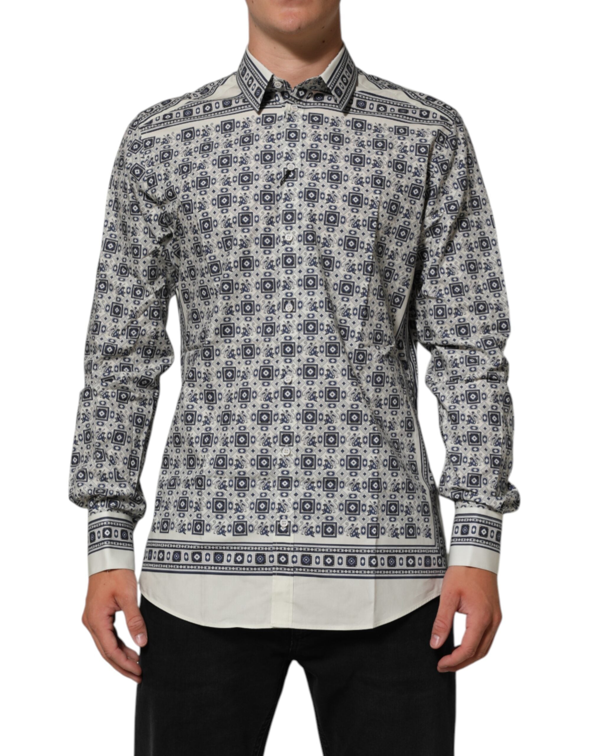 Dolce & Gabbana Multicolor Monkey Tie Print GOLD Dress Shirt LUNESCAPE