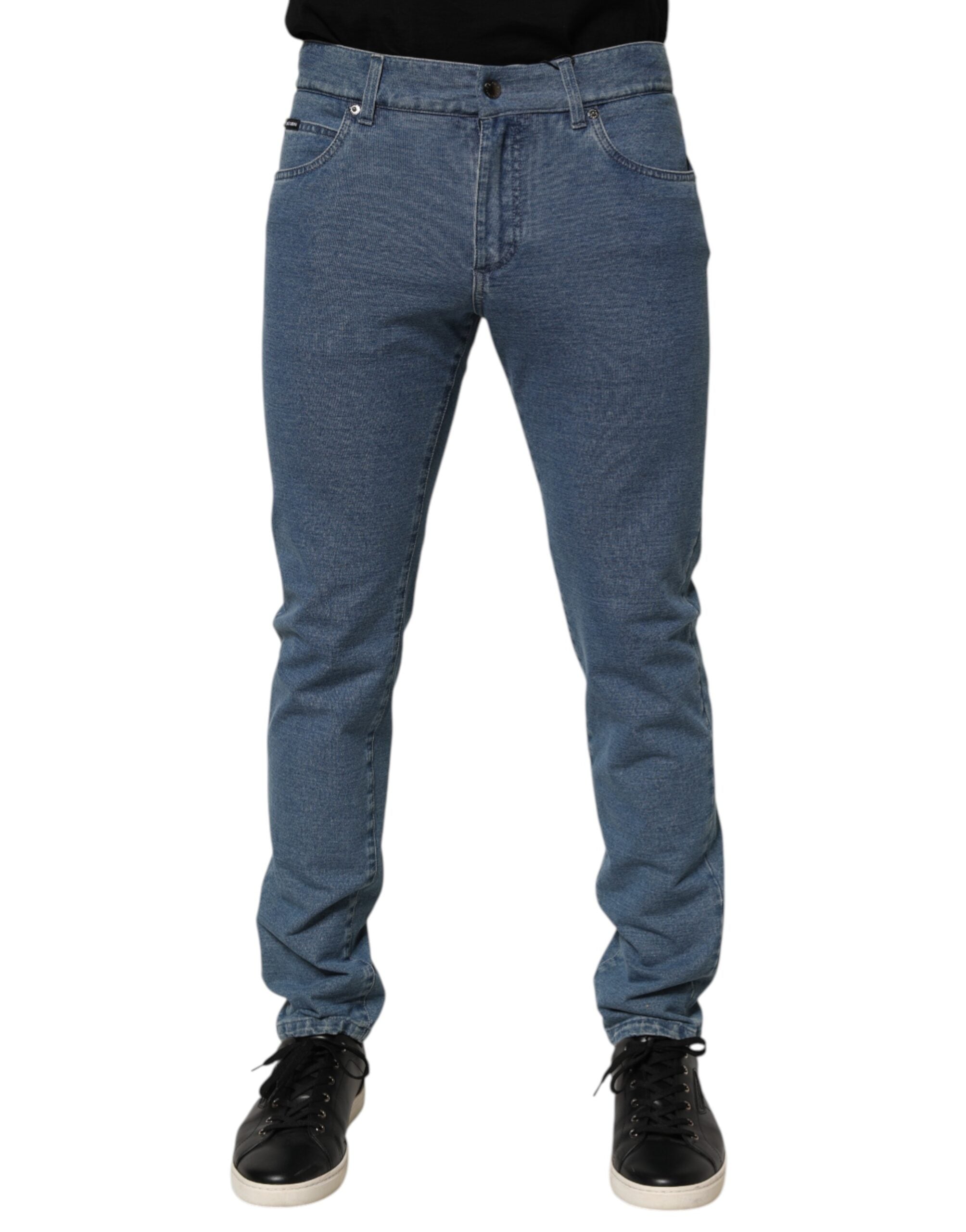 Dolce & Gabbana Blue Cotton Stretch Slim Fit Men Denim Jeans LUNESCAPE
