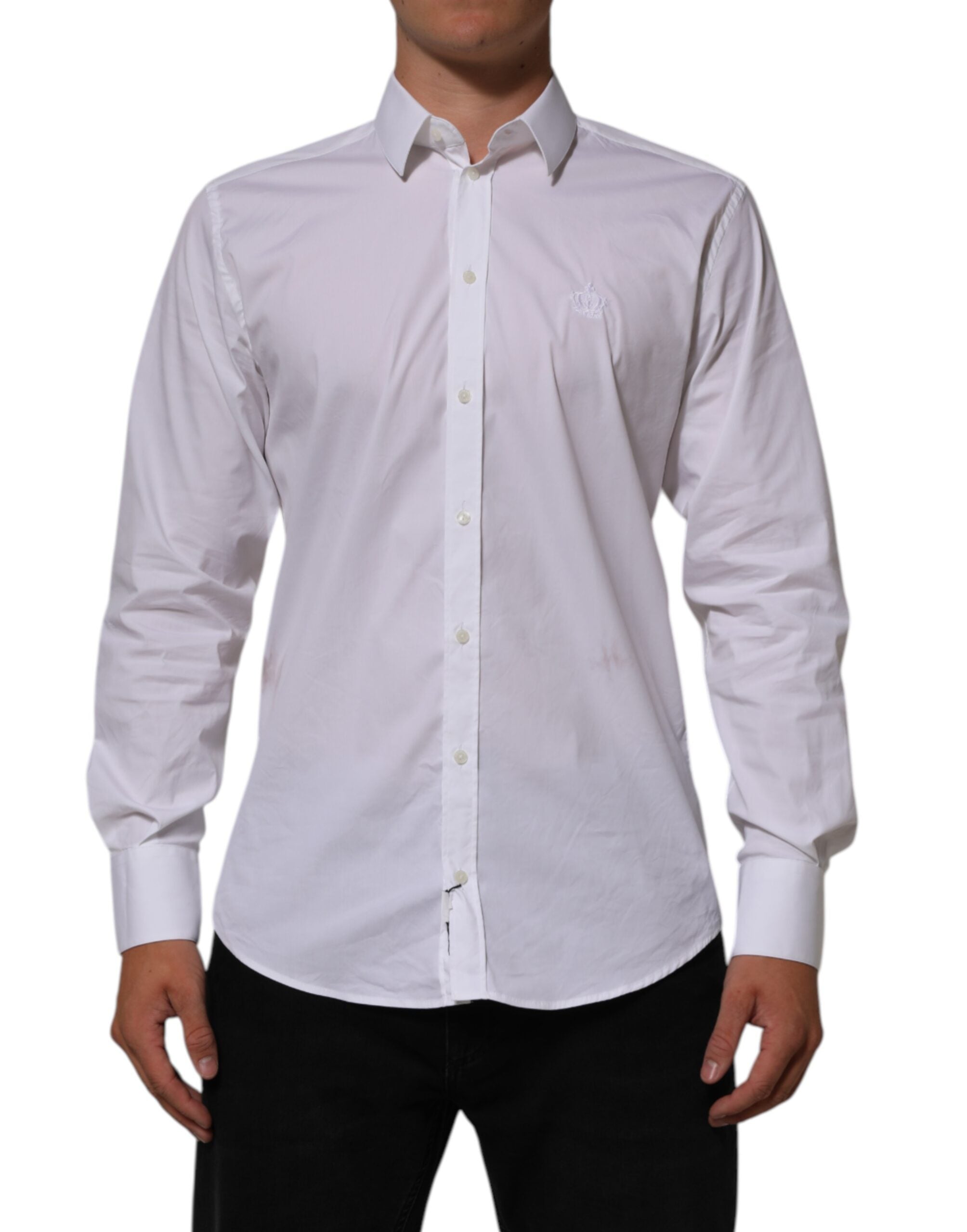 Dolce & Gabbana White Cotton MARTINI Formal Men Dress Shirt LUNESCAPE