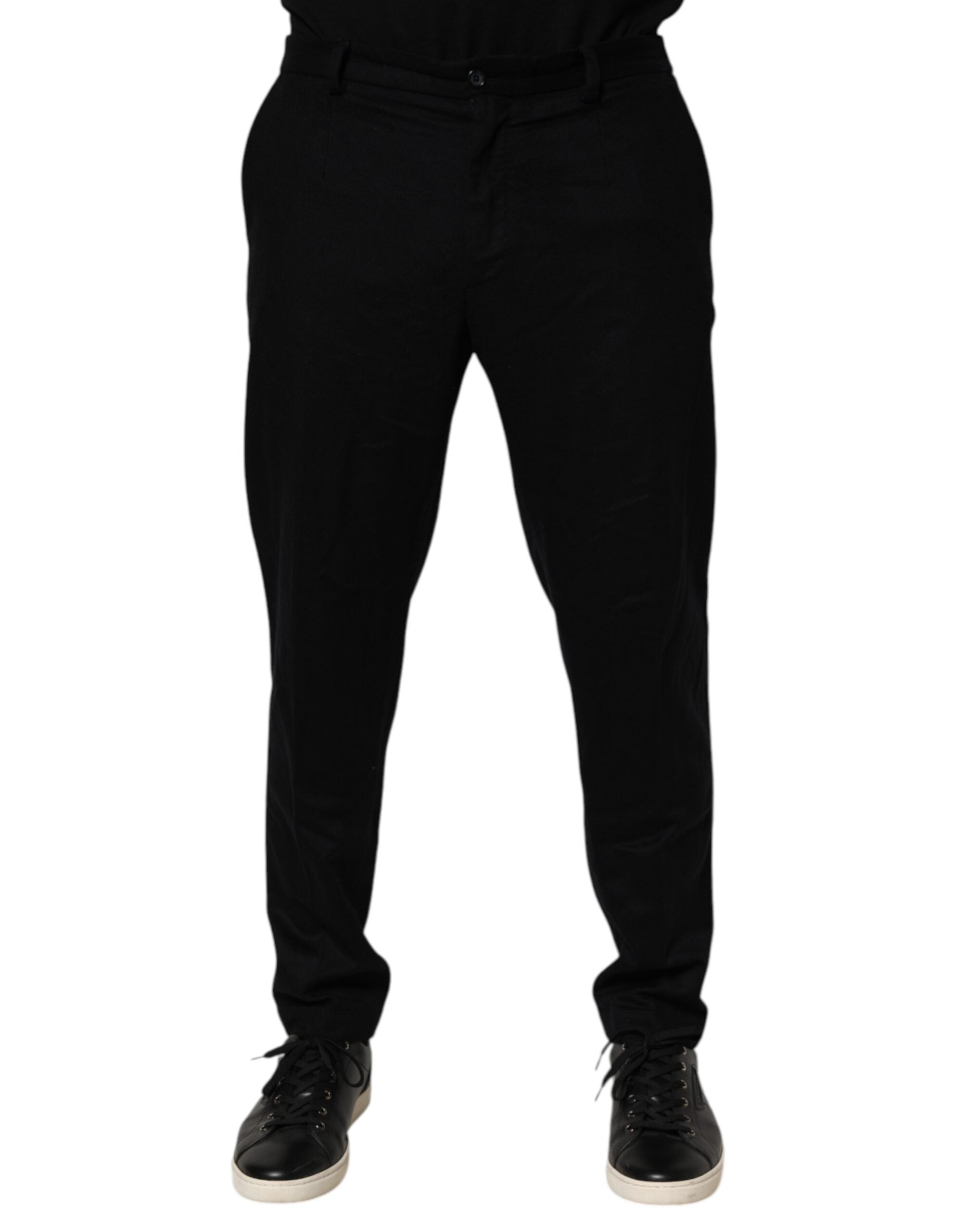 Dolce & Gabbana Black Cashmere Dress Formal Trouser Pants LUNESCAPE