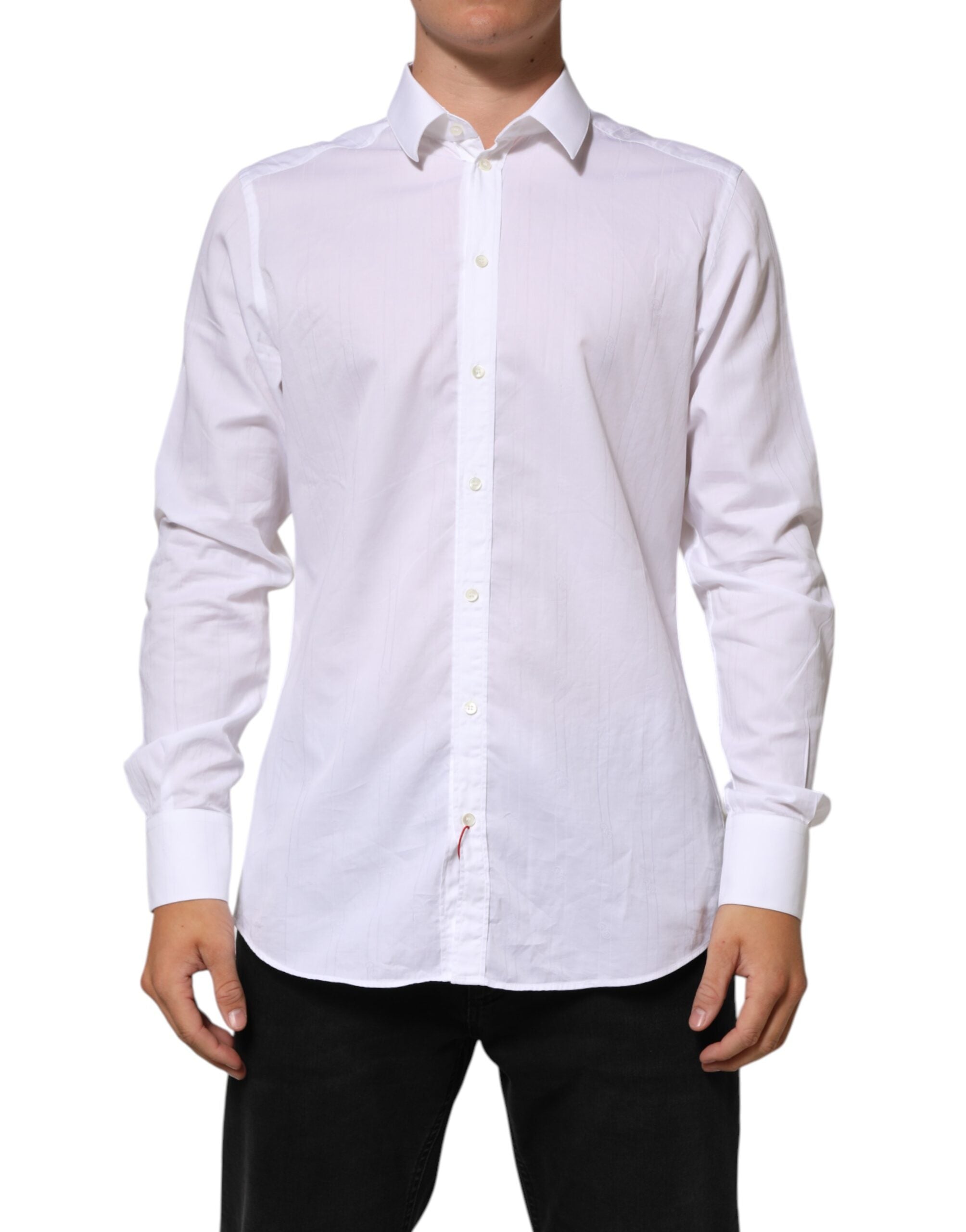 Dolce & Gabbana White Cotton MARTINI Men Formal Dress Shirt LUNESCAPE