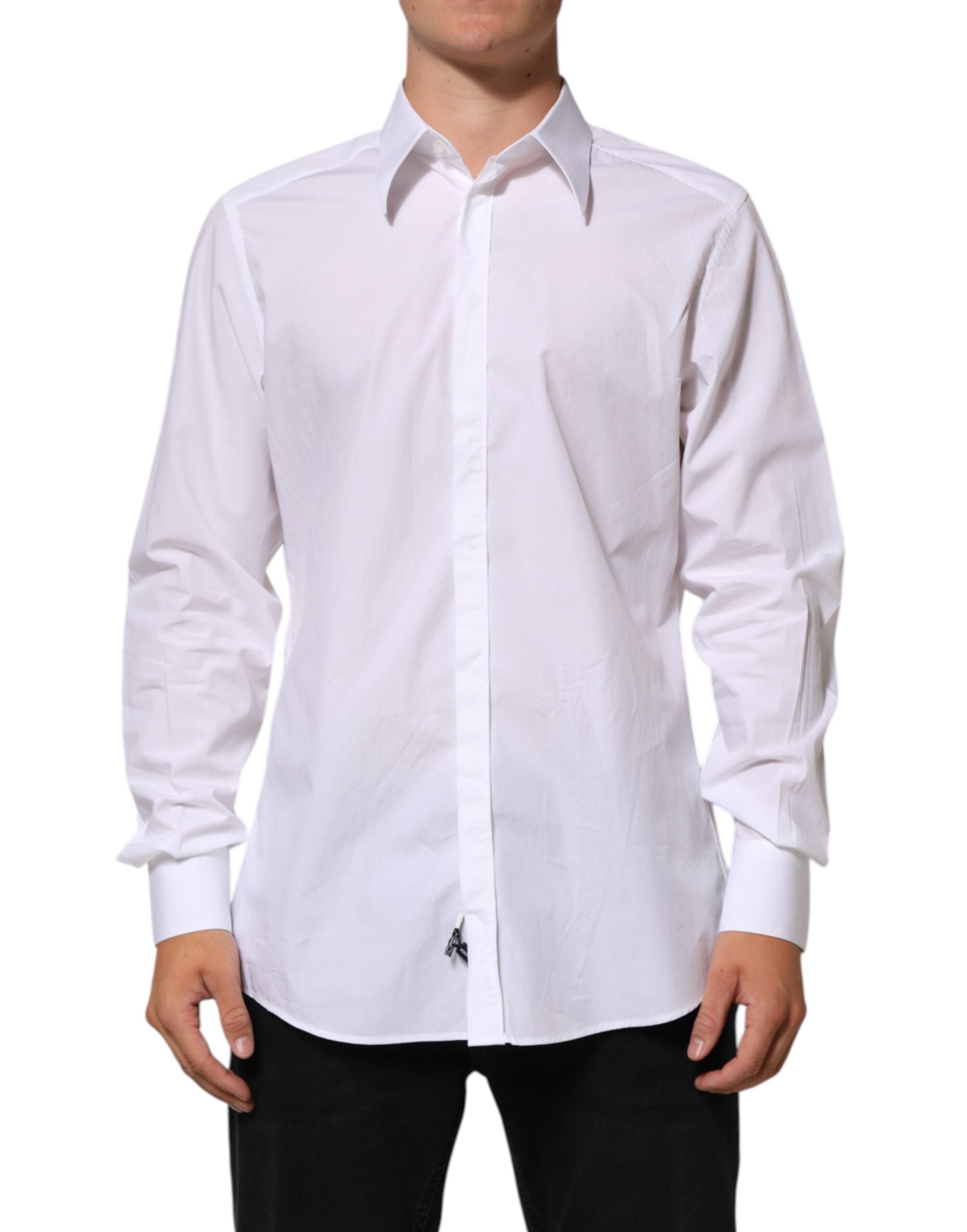Dolce & Gabbana White Cotton MARTINI Men Formal Dress Shirt LUNESCAPE