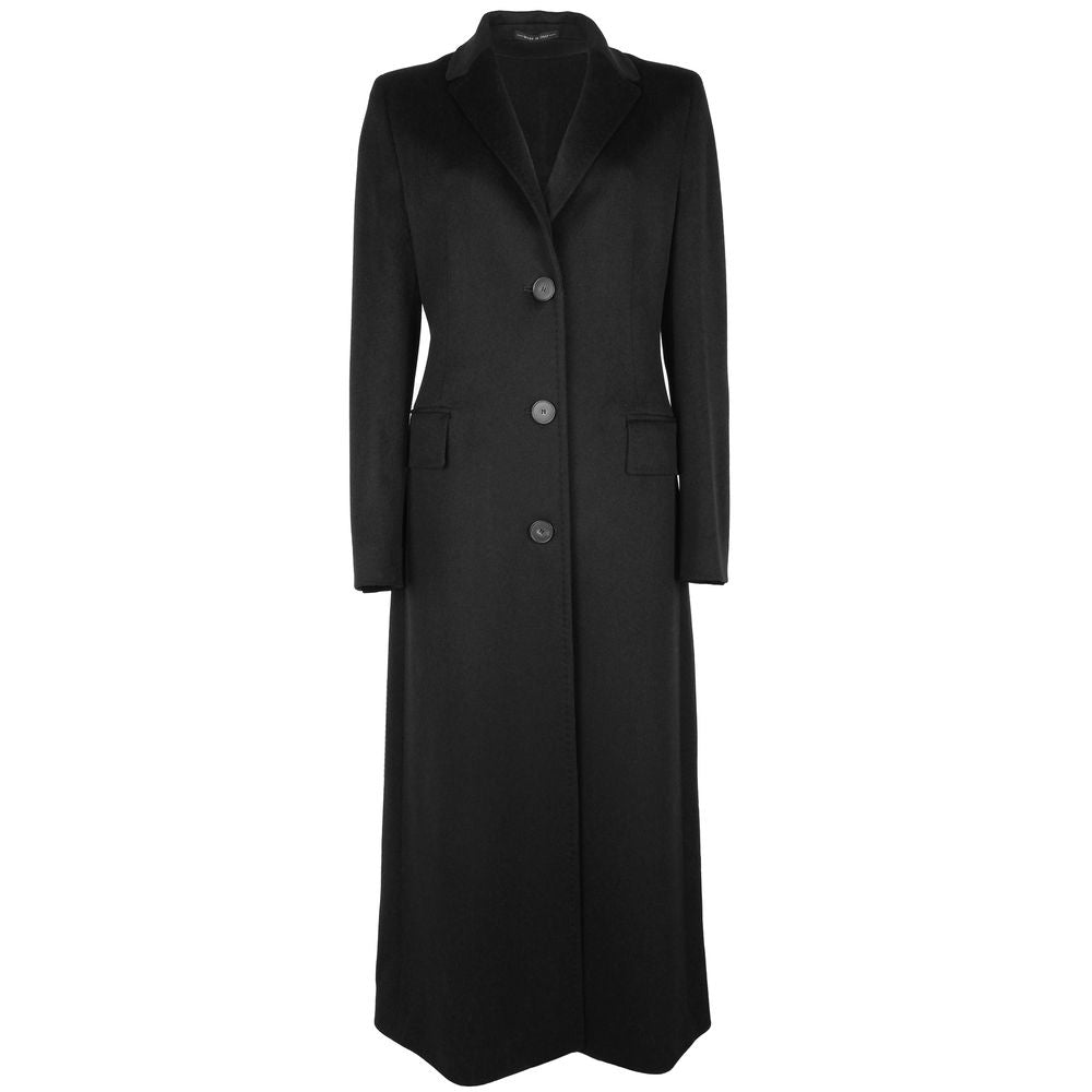Made in Italy Black Wool Jackets & Coat LUNESCAPE