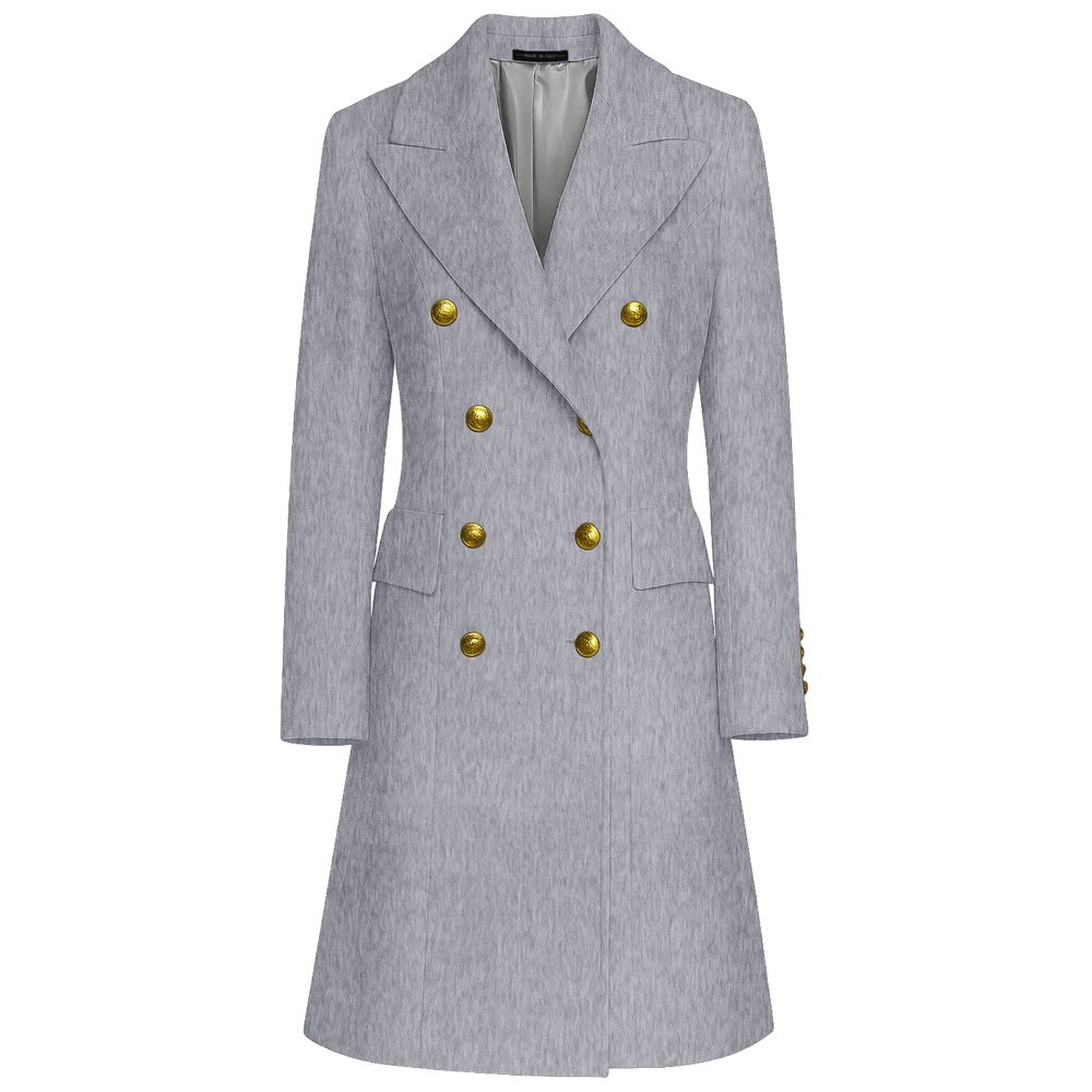 Made in Italy Gray Wool Jackets & Coat LUNESCAPE