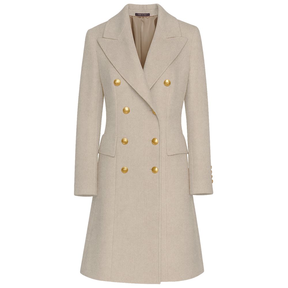 Made in Italy Beige Wool Jackets & Coat LUNESCAPE