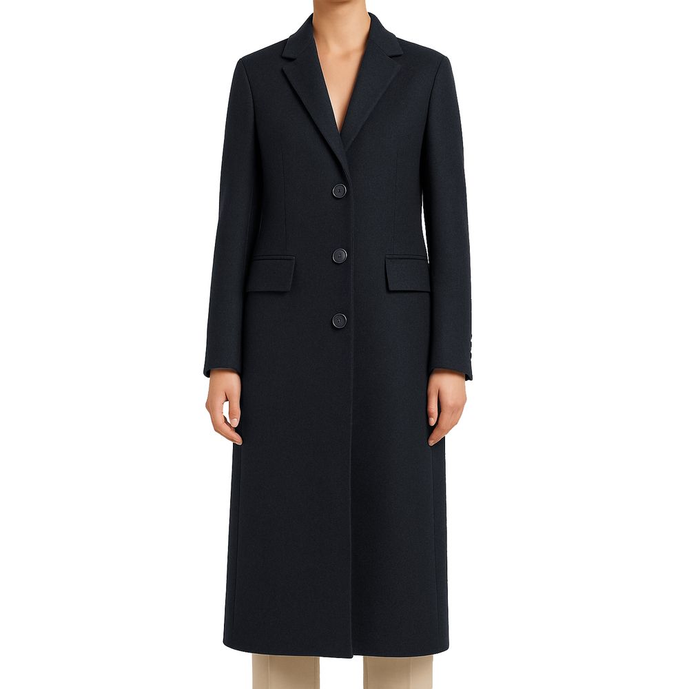 Made in Italy Black Wool Jackets & Coat LUNESCAPE