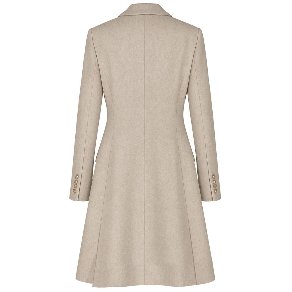 Made in Italy Beige Wool Jackets & Coat LUNESCAPE
