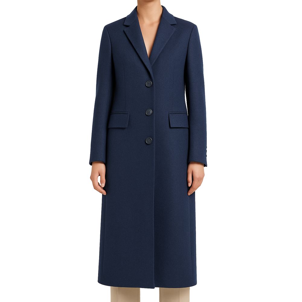 Made in Italy Blue Wool Jackets & Coat LUNESCAPE