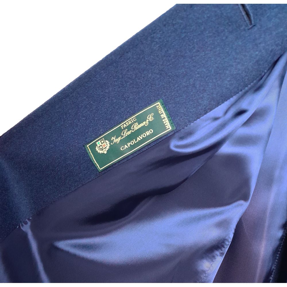 Made in Italy Blue Wool Jackets & Coat LUNESCAPE