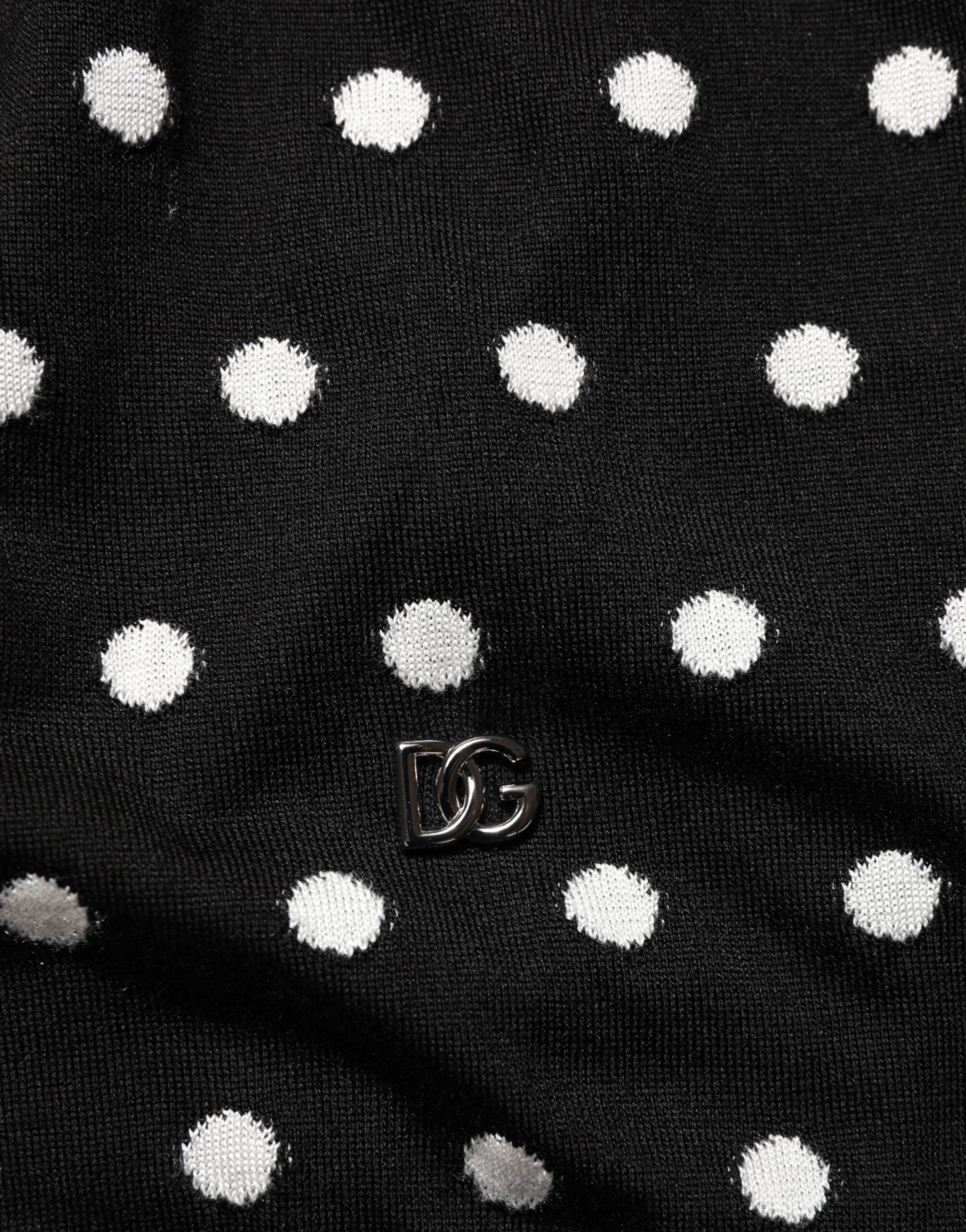 Dolce & Gabbana Black White Stripe Polka V-Neck Pullover Sweater