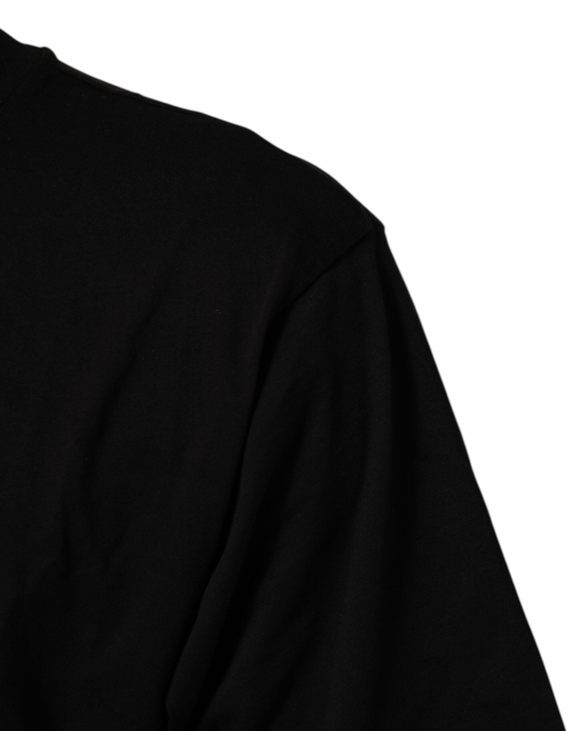 Dolce & Gabbana Black Logo Print Cotton Crew Neck T-shirt LUNESCAPE