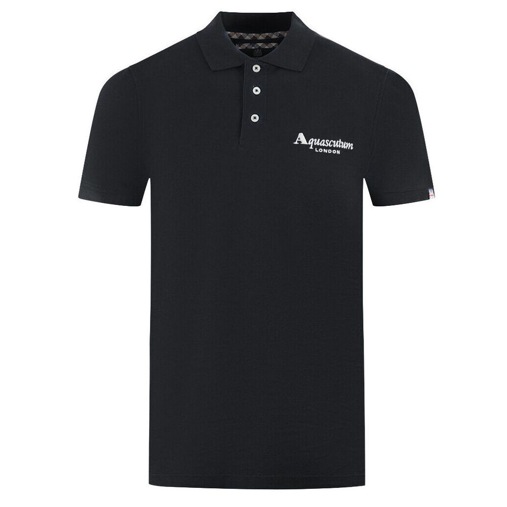 Aquascutum Black Cotton Polo Shirt LUNESCAPE