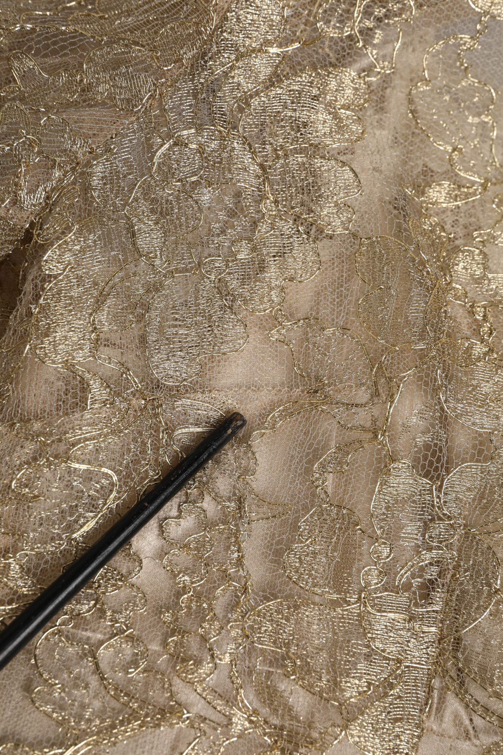 Dolce & Gabbana Gold Floral Lace A-line Sheath Mini Dress