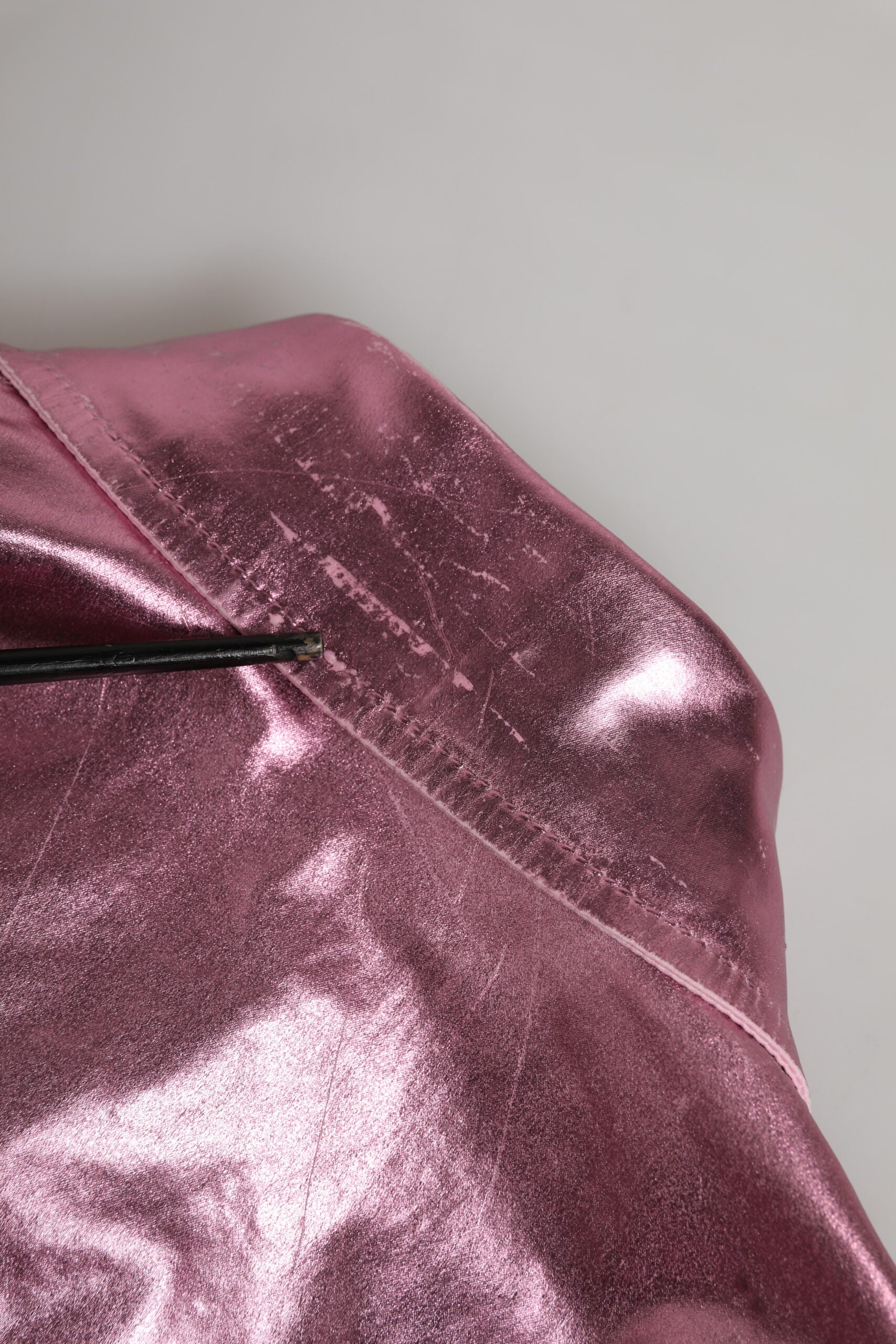 Dolce & Gabbana Pink Cotton Stretch Collared Cropped Jacket