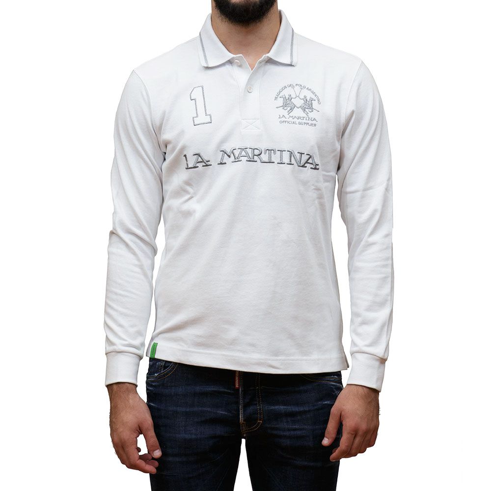 La Martina White Cotton Polo Shirt LUNESCAPE