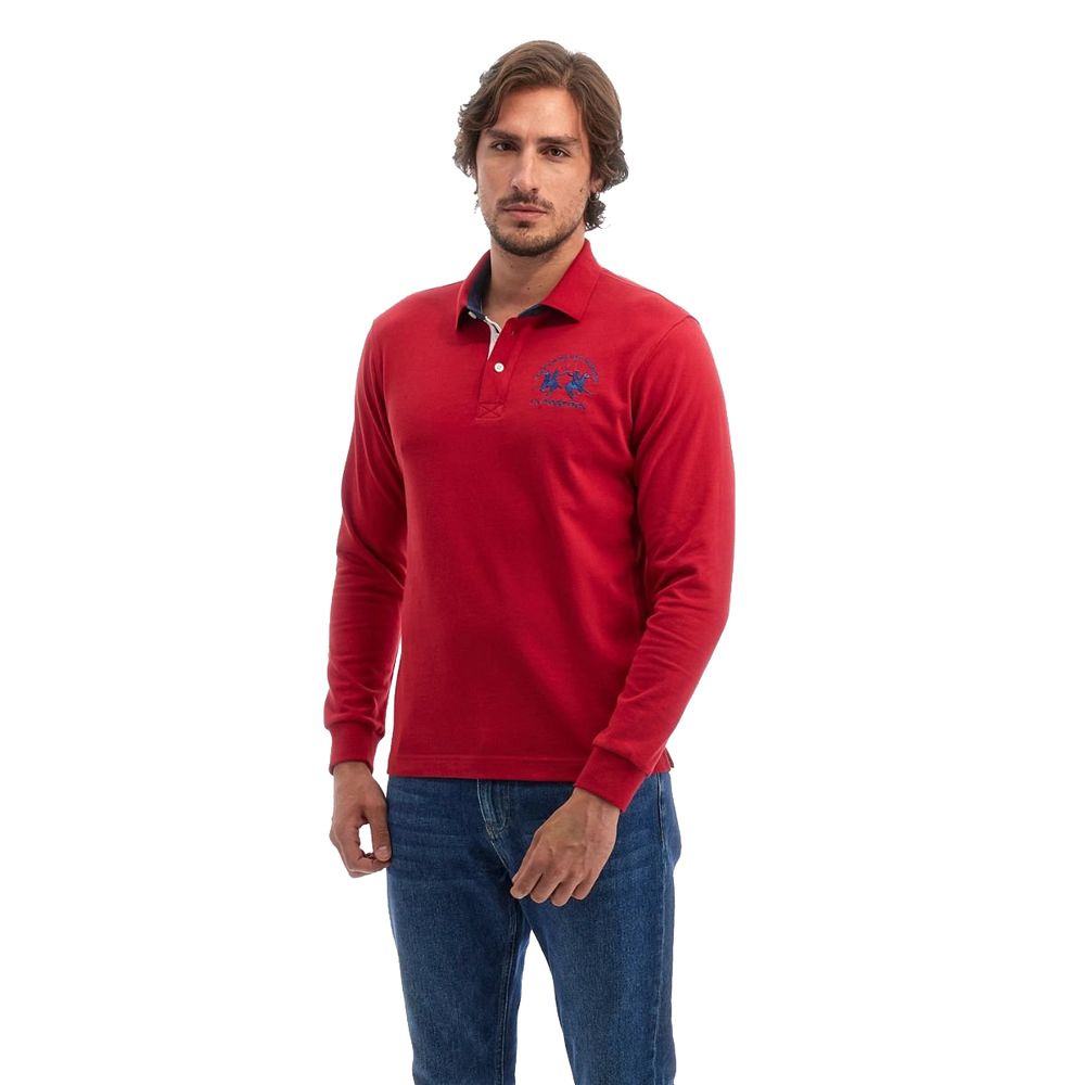 La Martina Red Cotton Polo Shirt LUNESCAPE