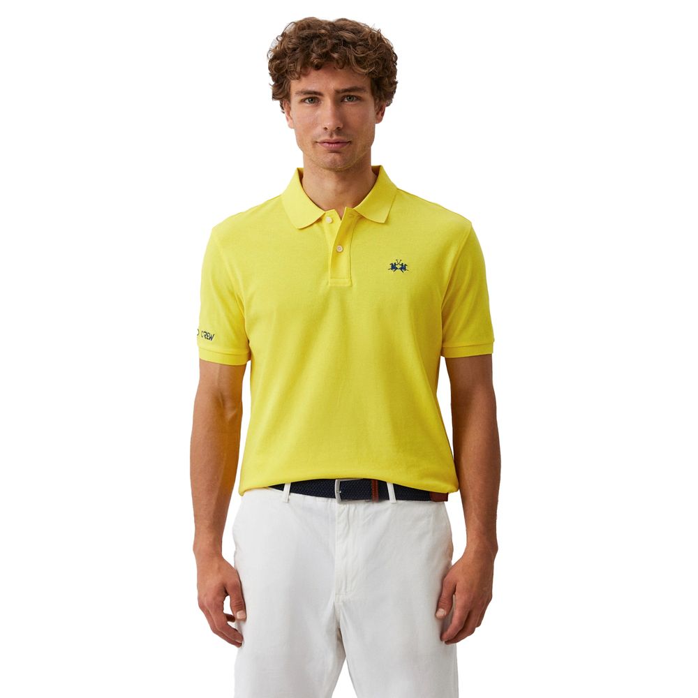 La Martina Yellow Cotton Polo Shirt LUNESCAPE